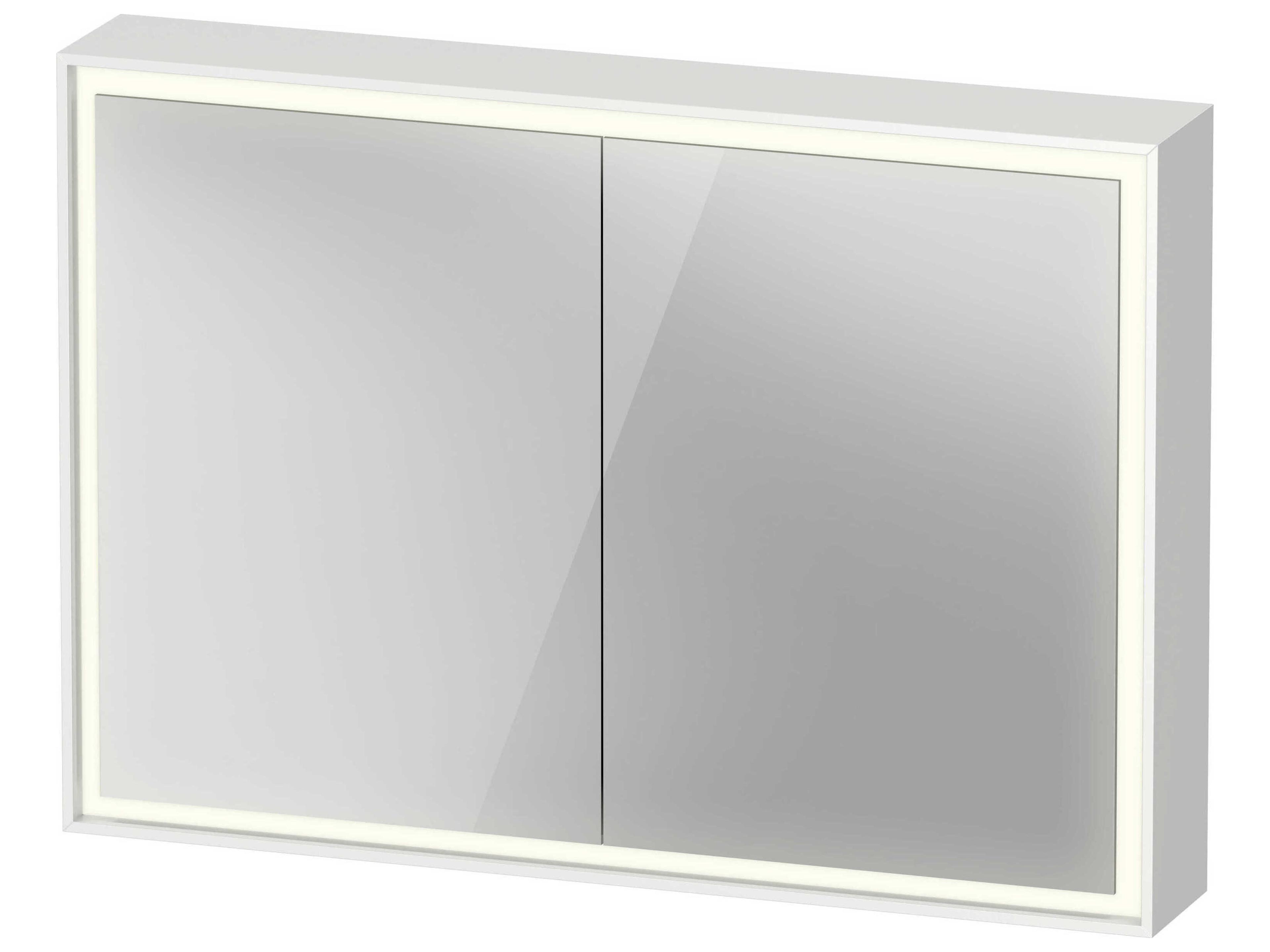 L-cube 39'' White Frame LED Mirror - Sensor Switch - Left & Right Side Hinge