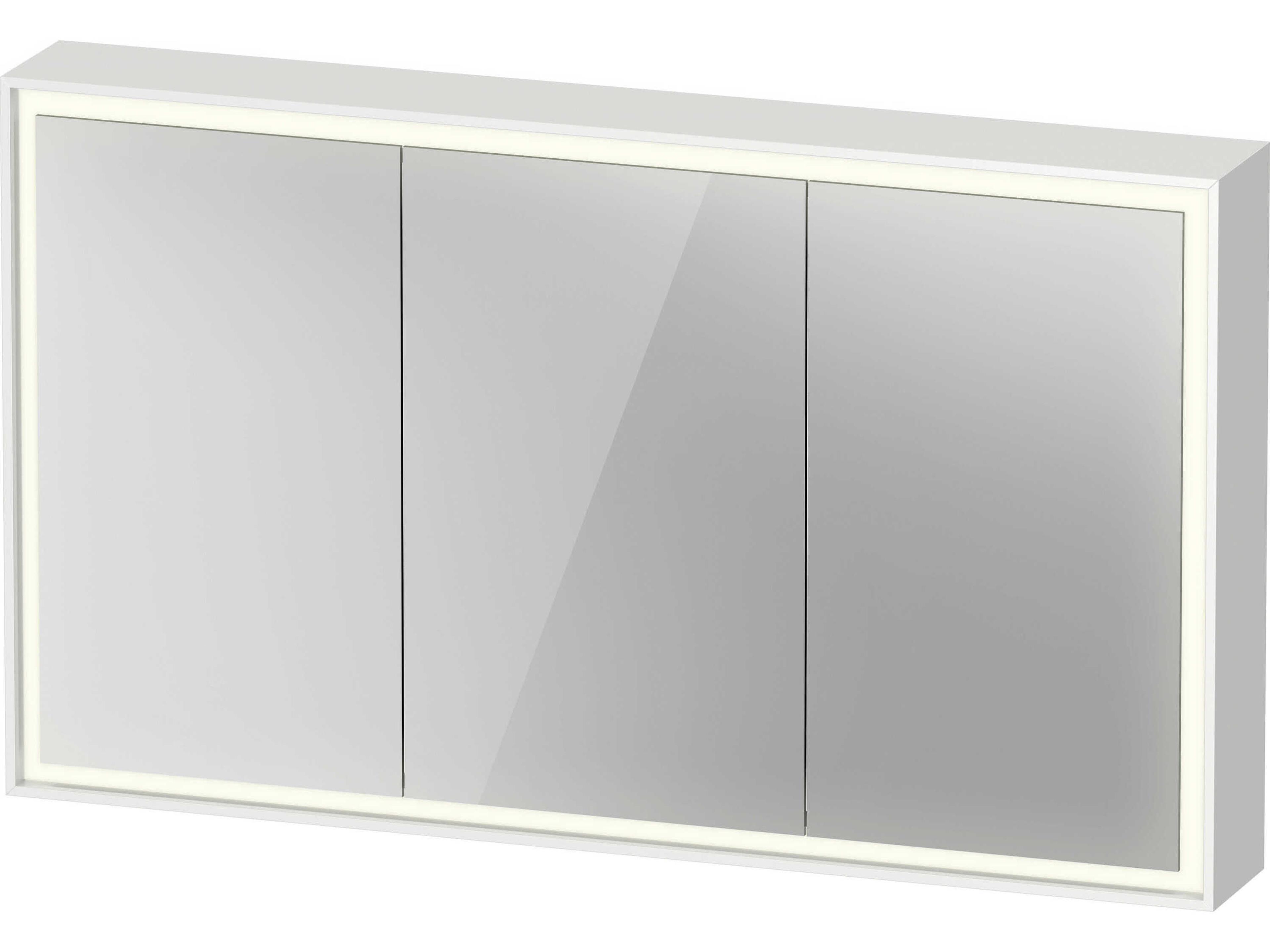 L-cube 47'' White Frame LED Mirror - Sensor Switch - Left & Right Side Hinge