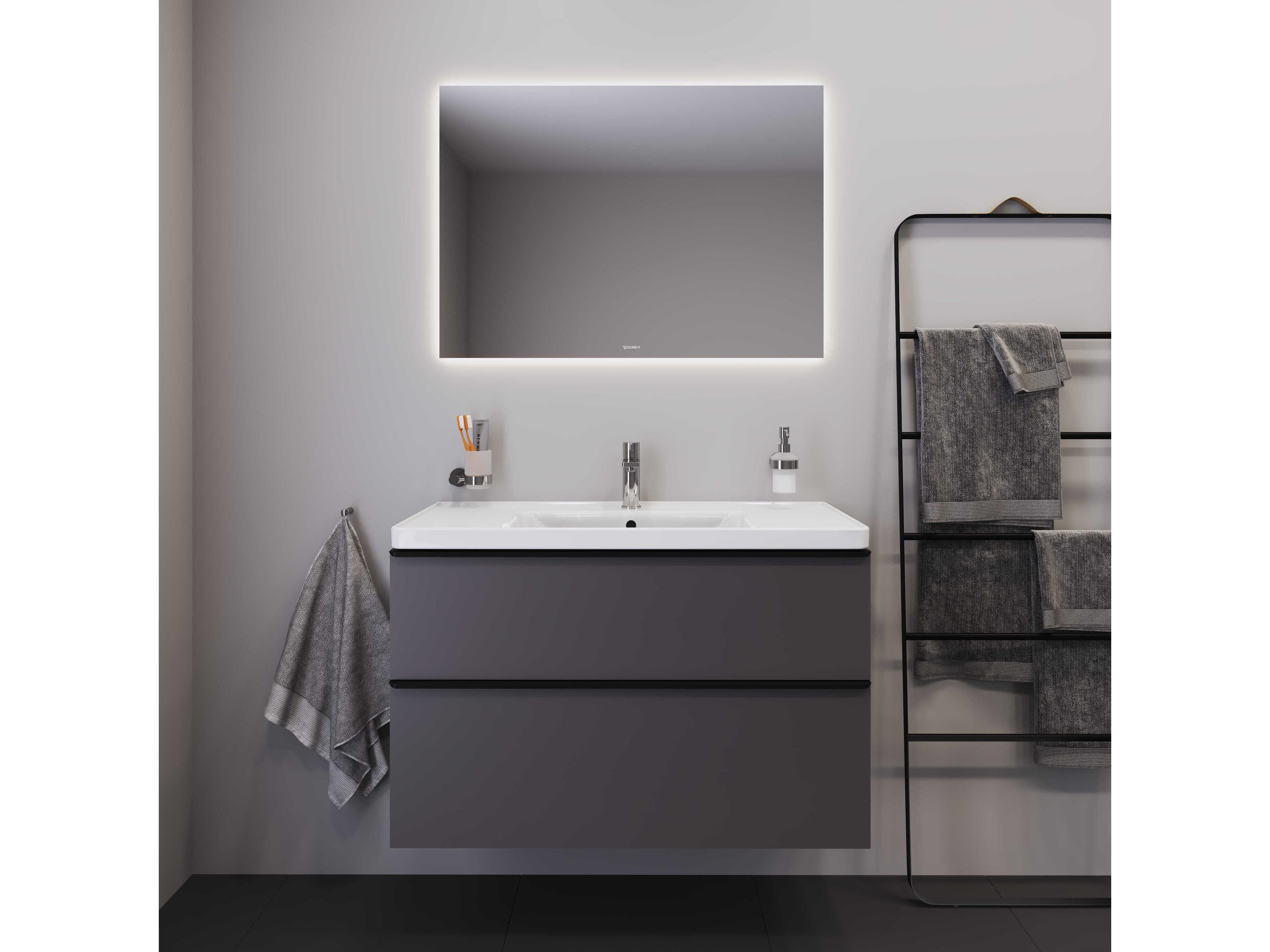Duravit Light & Mirror 39'' White Matt Ambient-Light Standard LED Mirror