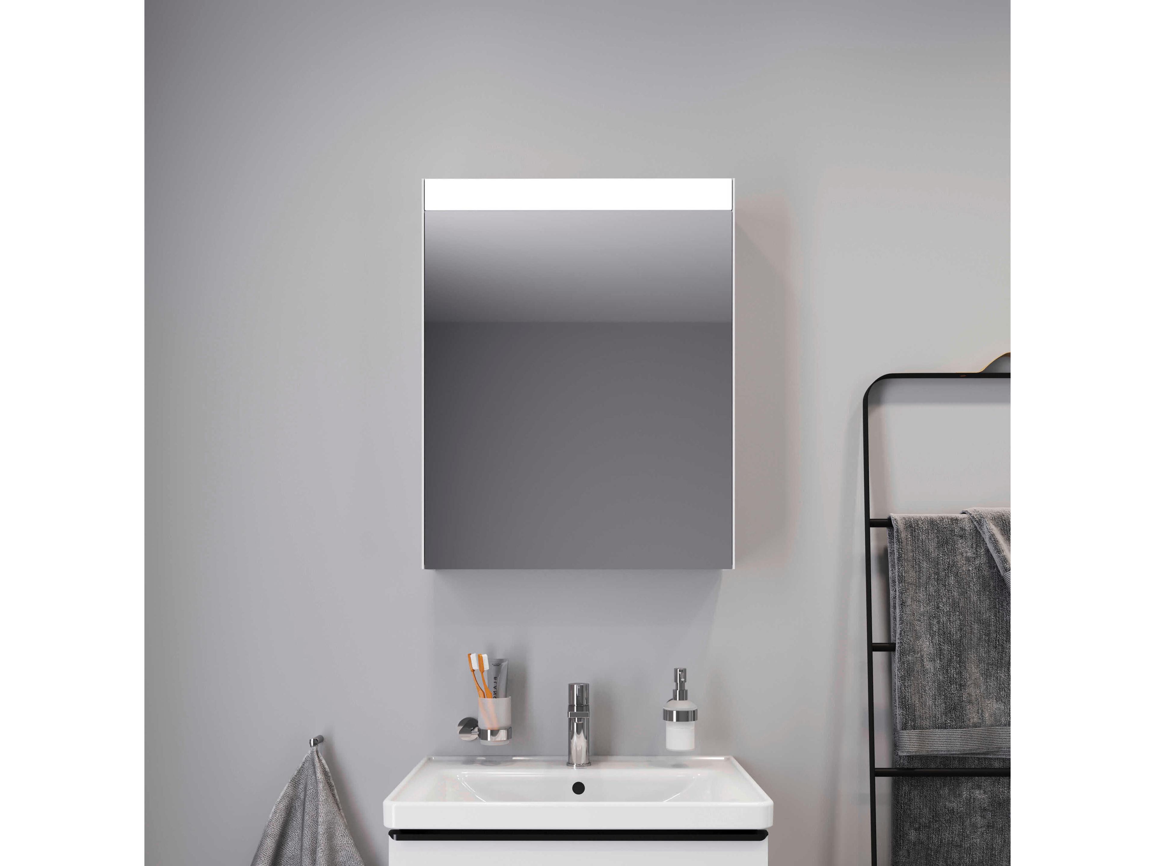 Duravit Light & Mirror 24'' White LED Mirror Cabinet - Right Side Hinge