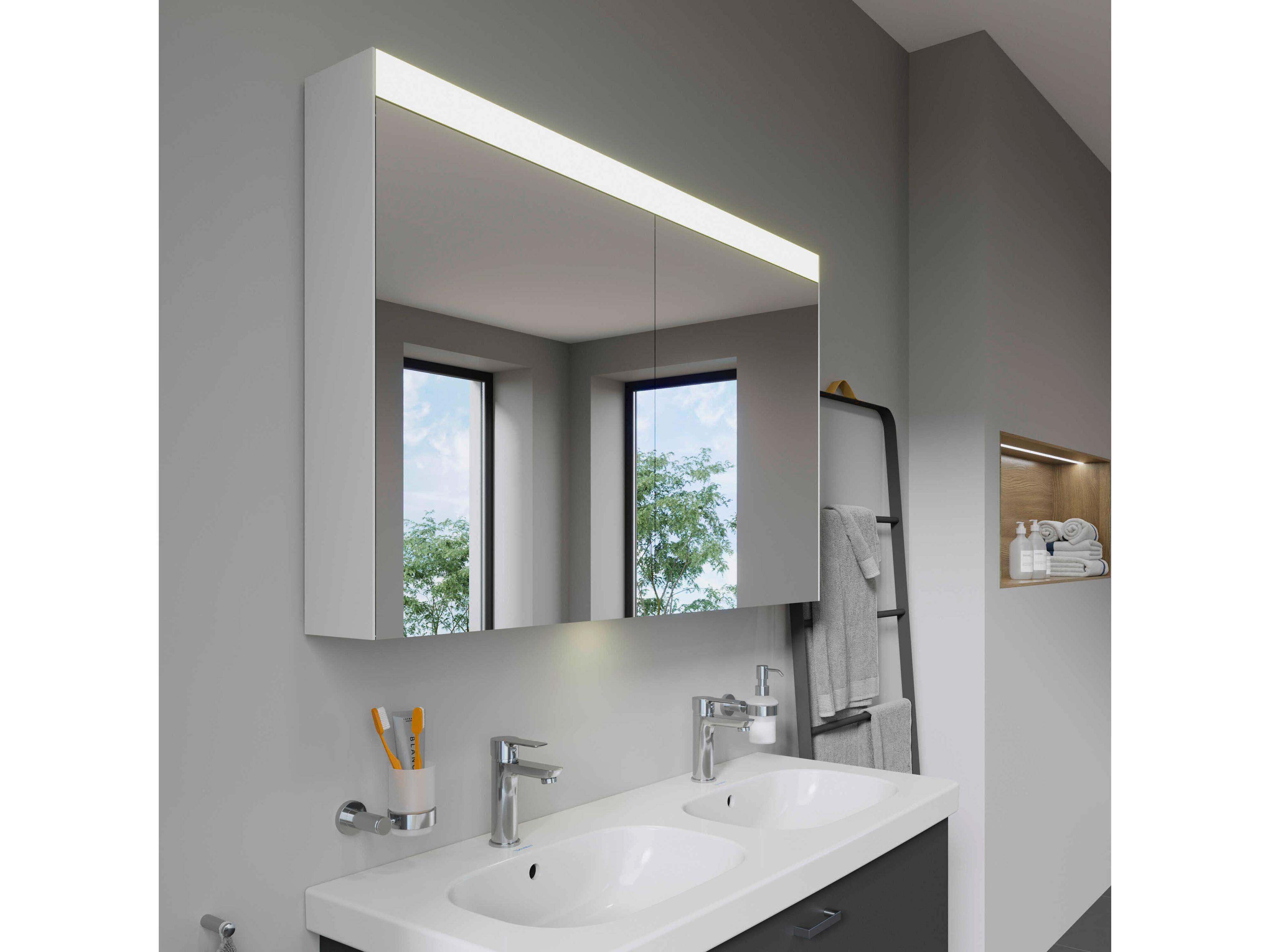 Duravit Light & Mirror 48'' White LED Mirror Cabinet - Left & Right Side Hinge