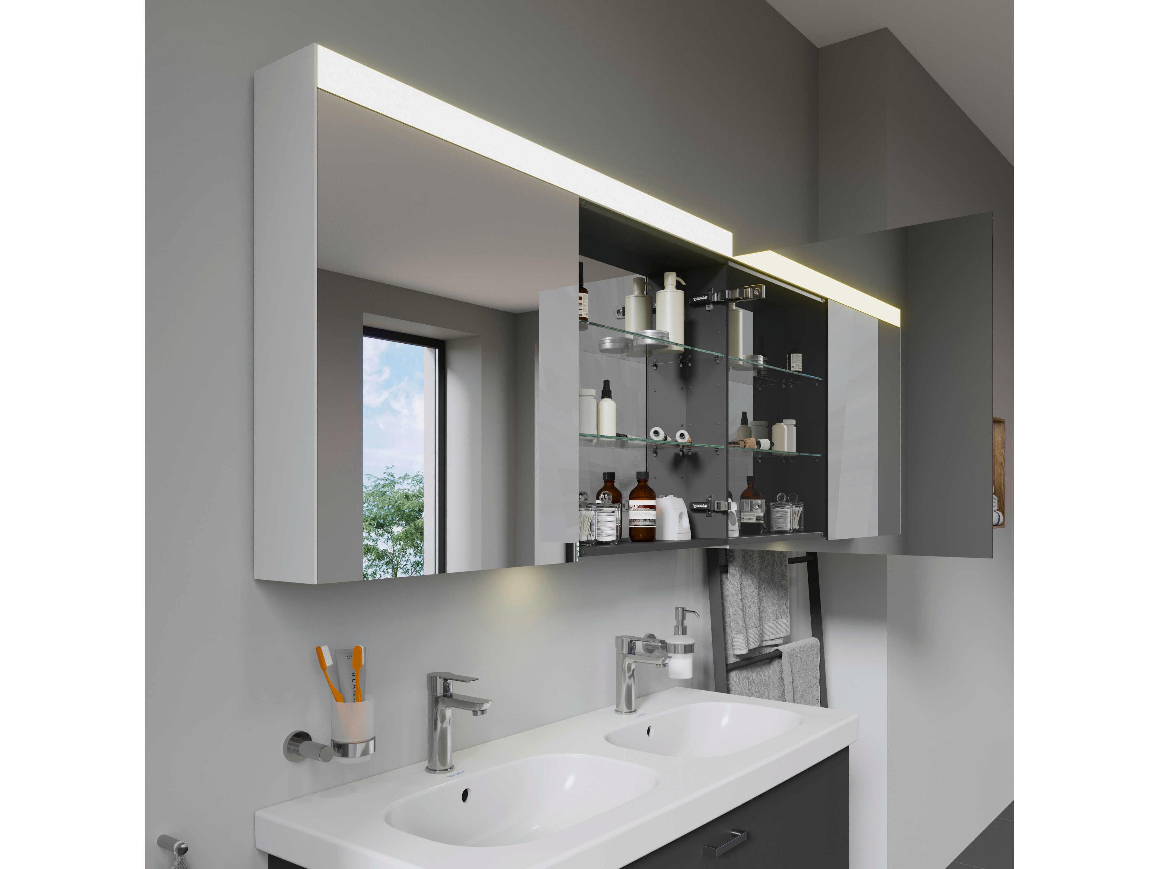 Duravit Light & Mirror 48'' White LED Mirror Cabinet - Left & Right Side Hinge