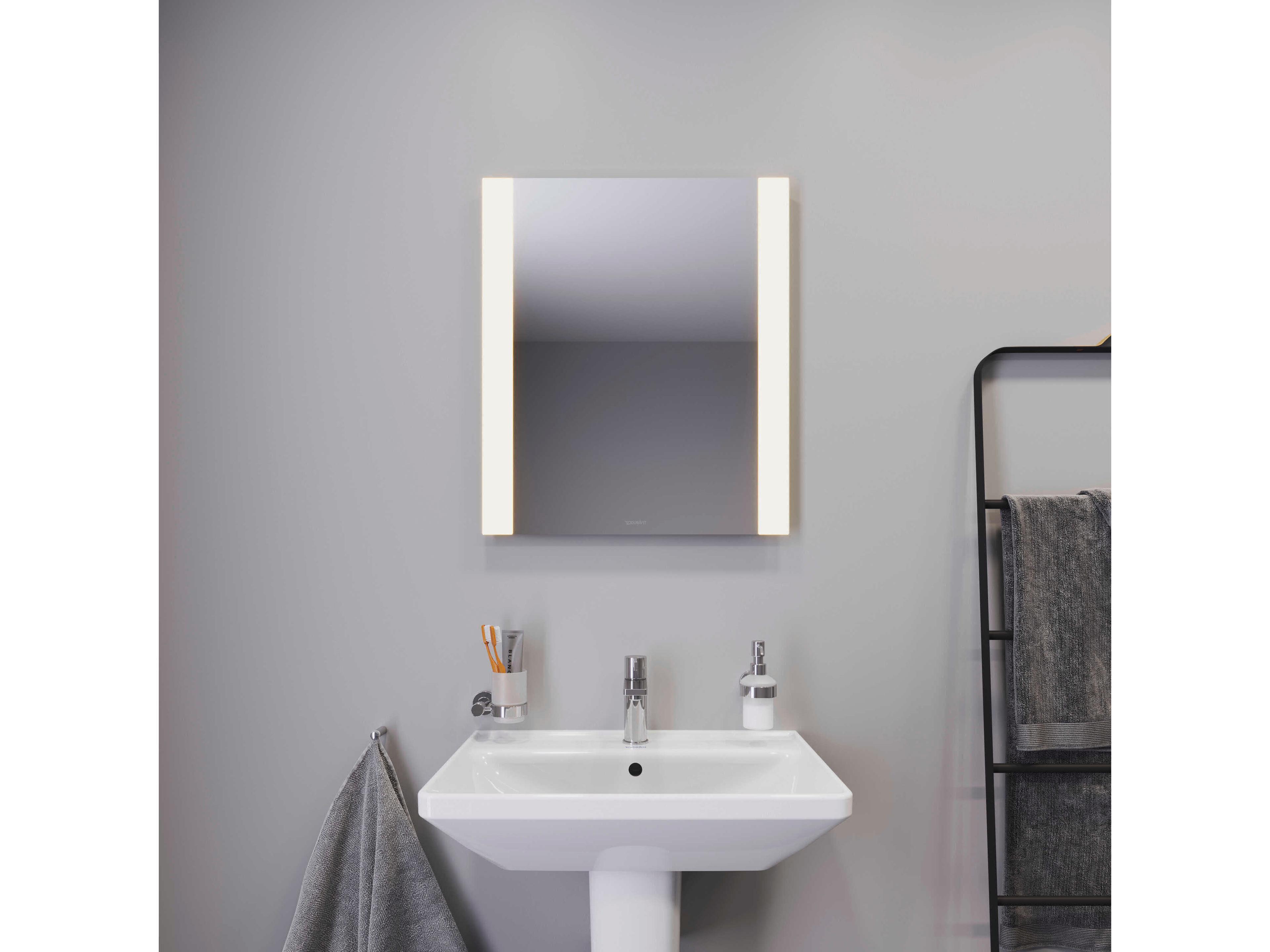 Duravit Light & Mirror 24'' White Matt  Side-Edge Lighting LED Mirror - With Sensor Switch