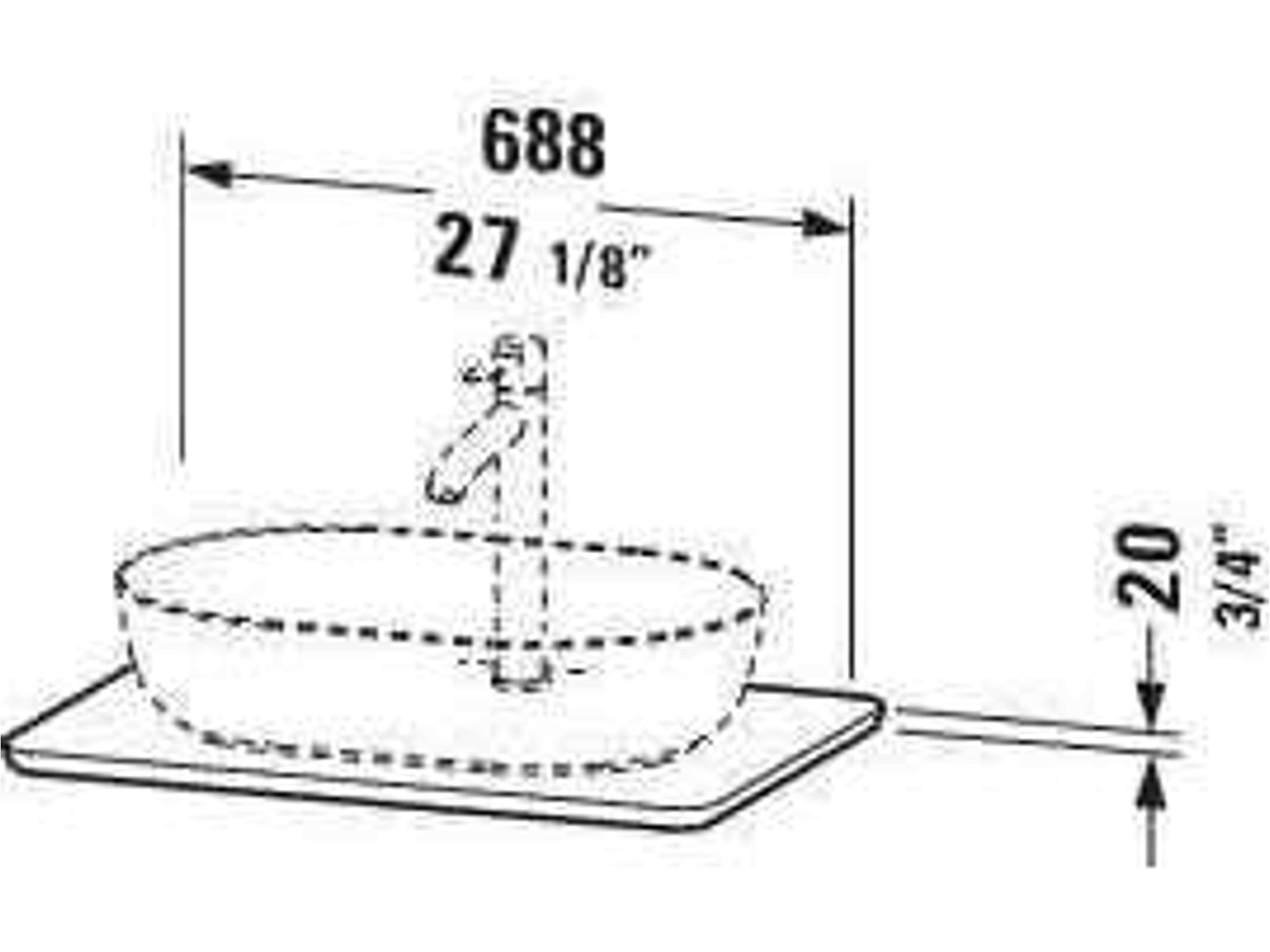 Duravit Luv 27'' Stone Gray Polished Vanity Top Only