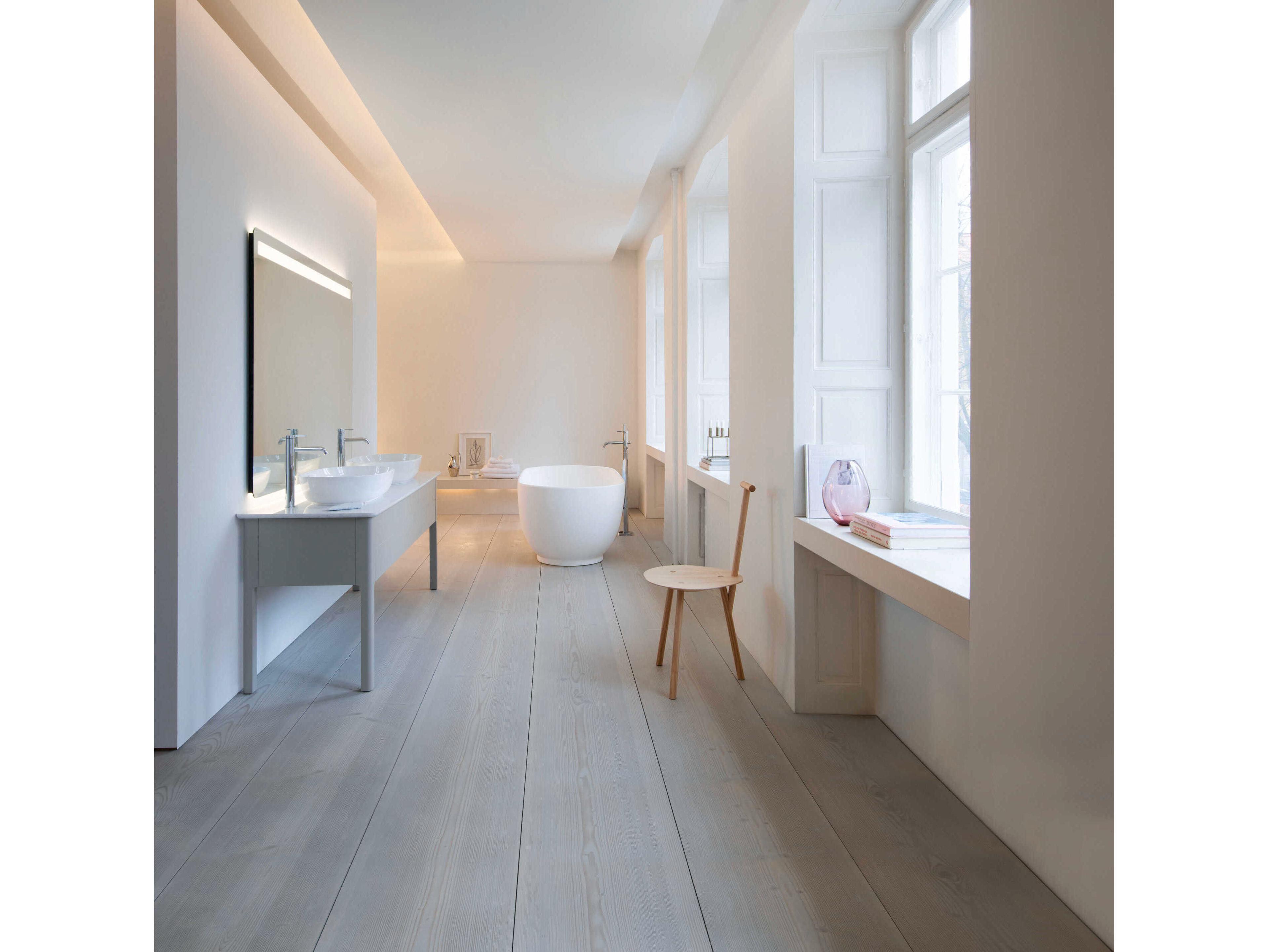 Duravit Luv 70'' Stone White Polished Vanity Top Only - 2 Cut-outs