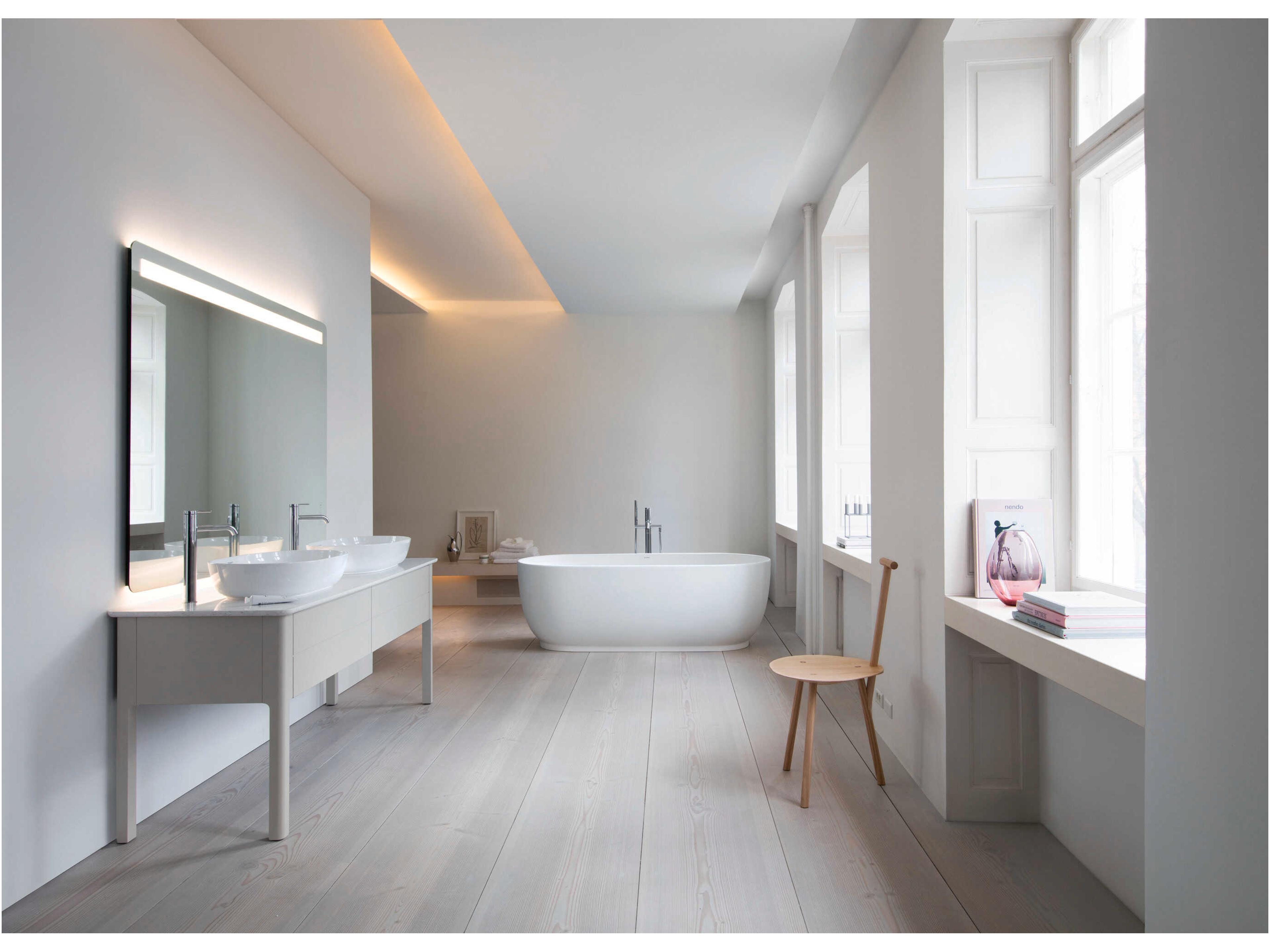 Duravit Luv 70'' Stone White Polished Vanity Top Only - 2 Cut-outs