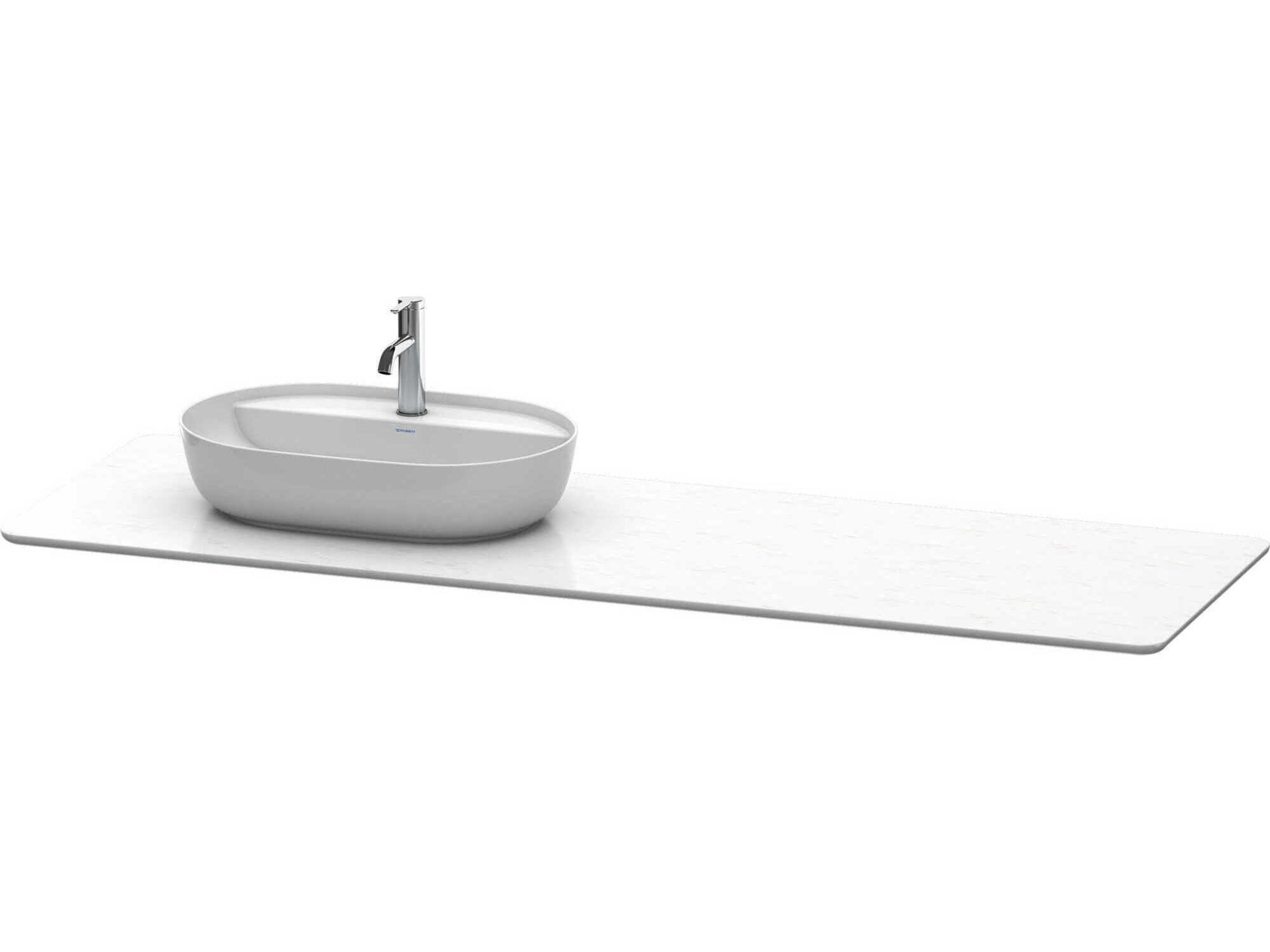 Duravit Luv 70'' Stone White Polished Vanity Top Only - 1 Left Side Cut-out