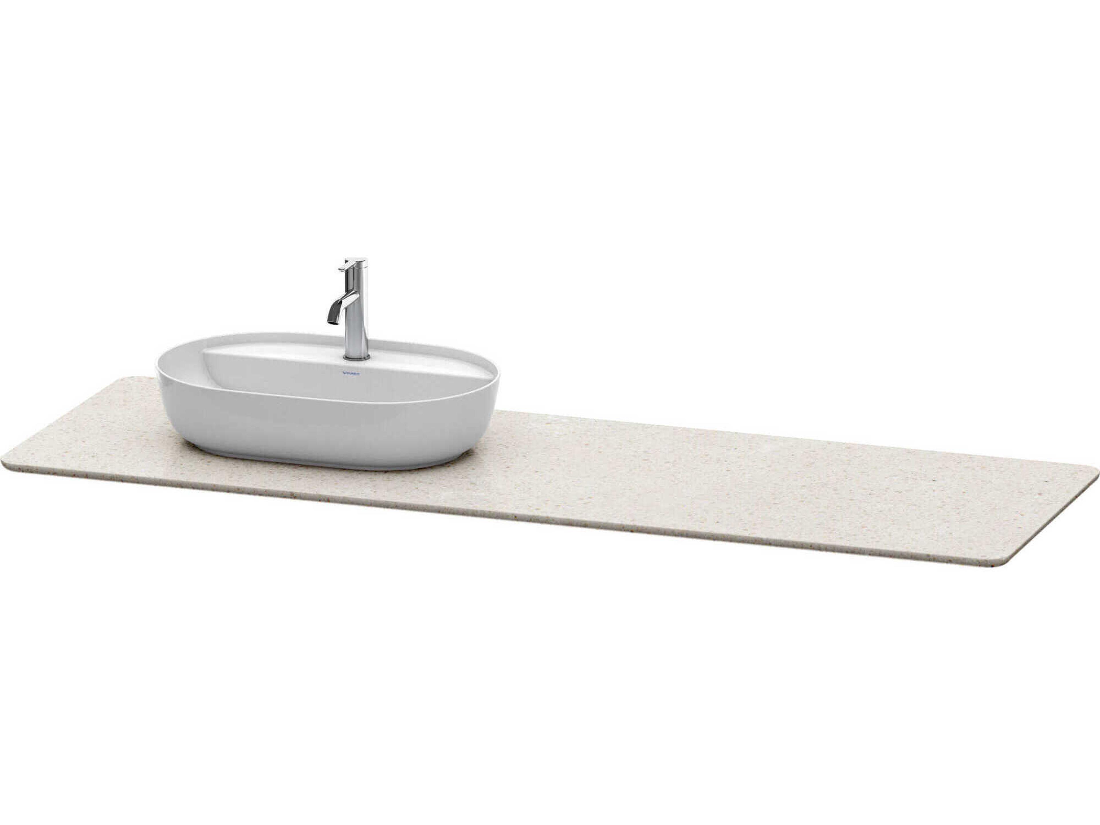 Luv 70'' Stone Sand Polished Vanity Top Only - 1 Left Side Cut-out