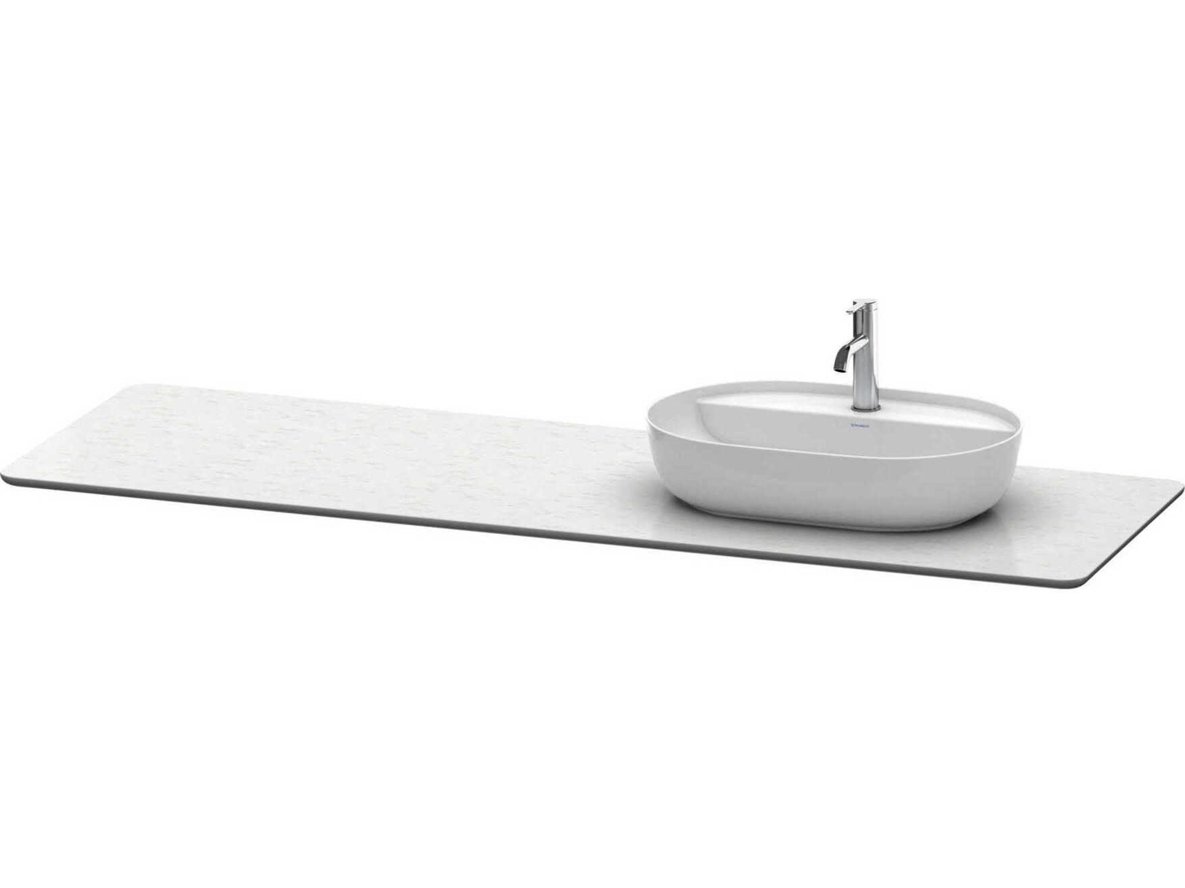 Luv 70'' Stone White Polished Vanity Top Only - 1 Right Side Cut-out