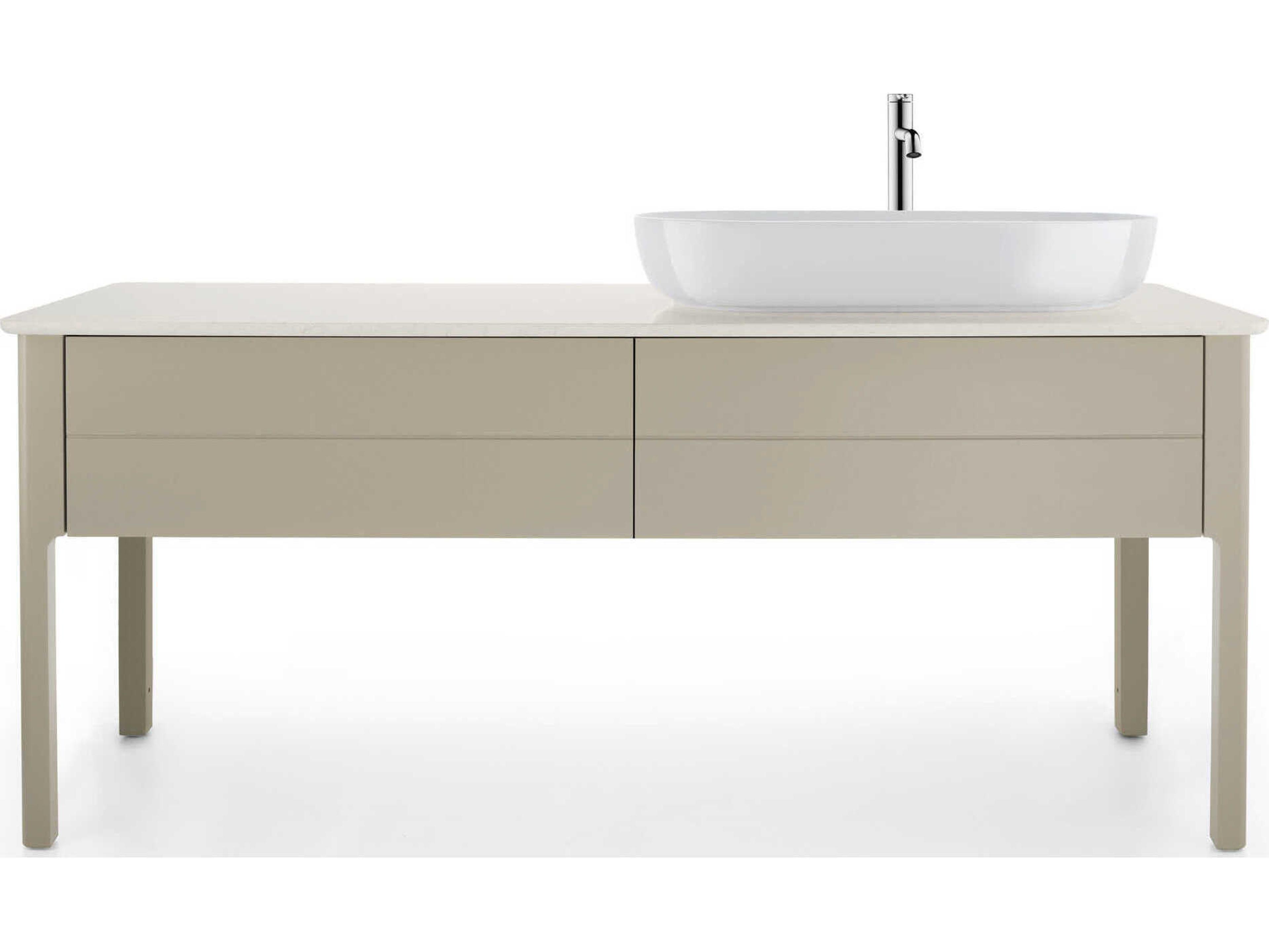 Duravit Luv 70'' Stone White Polished Vanity Top Only - 1 Right Side Cut-out