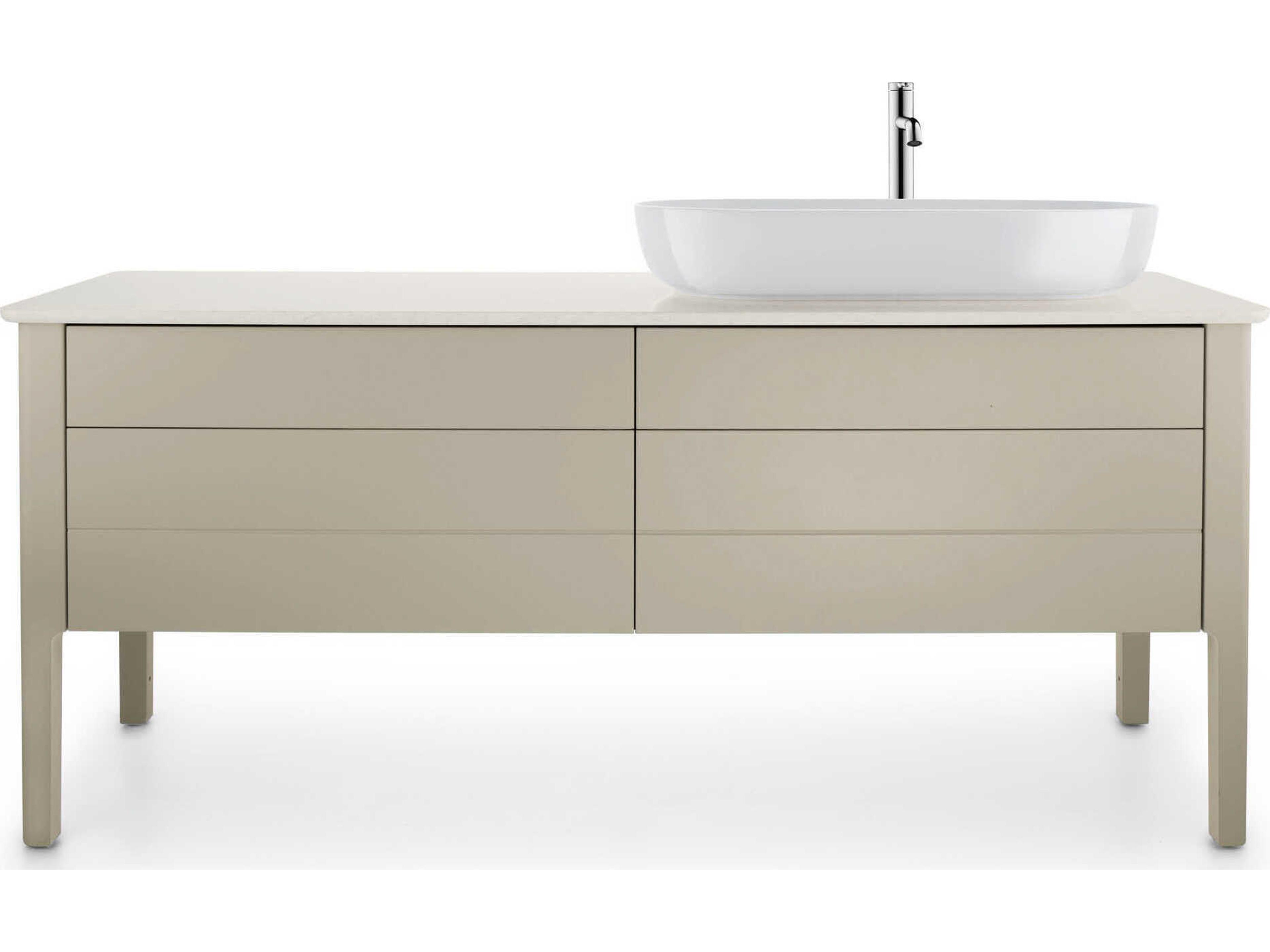 Duravit Luv 70'' Stone Sand Polished Vanity Top Only - 1 Right Side Cut-out