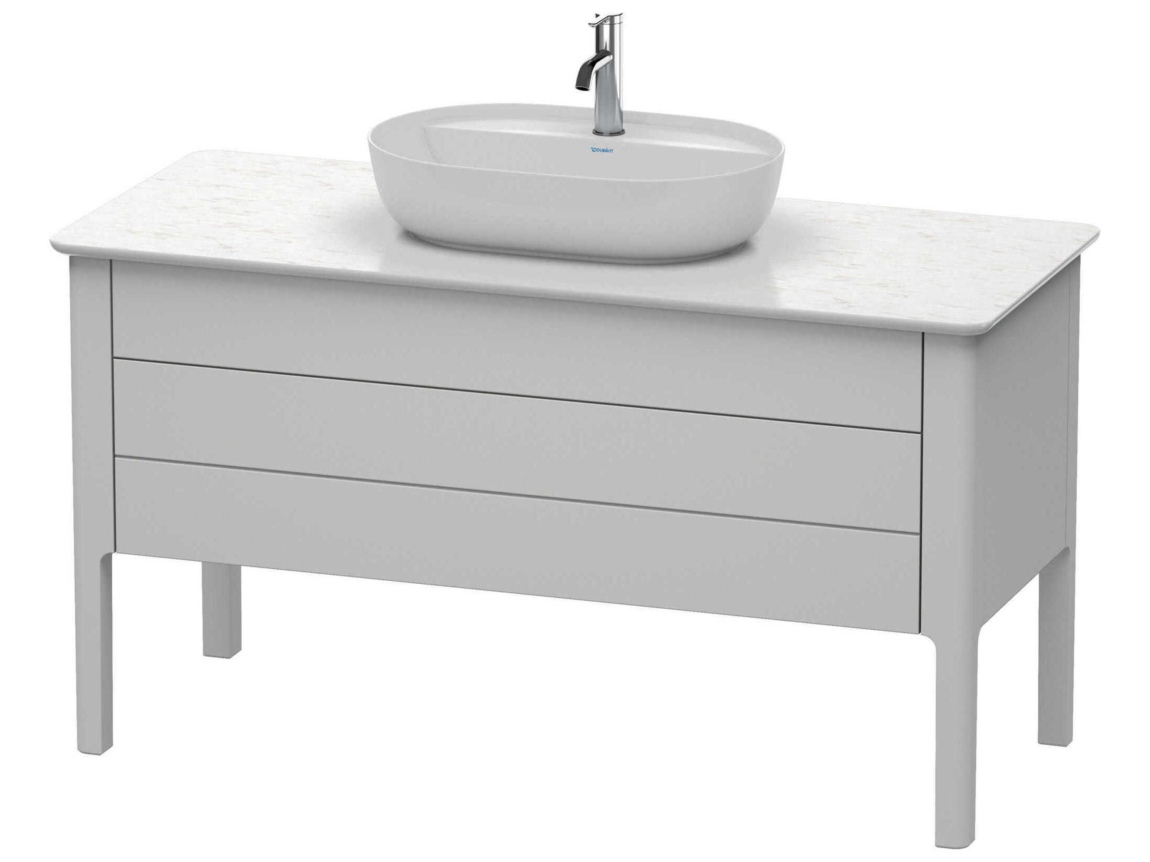 Luv 53'' Nordic White Satin Matt Freestanding Vanity Unit