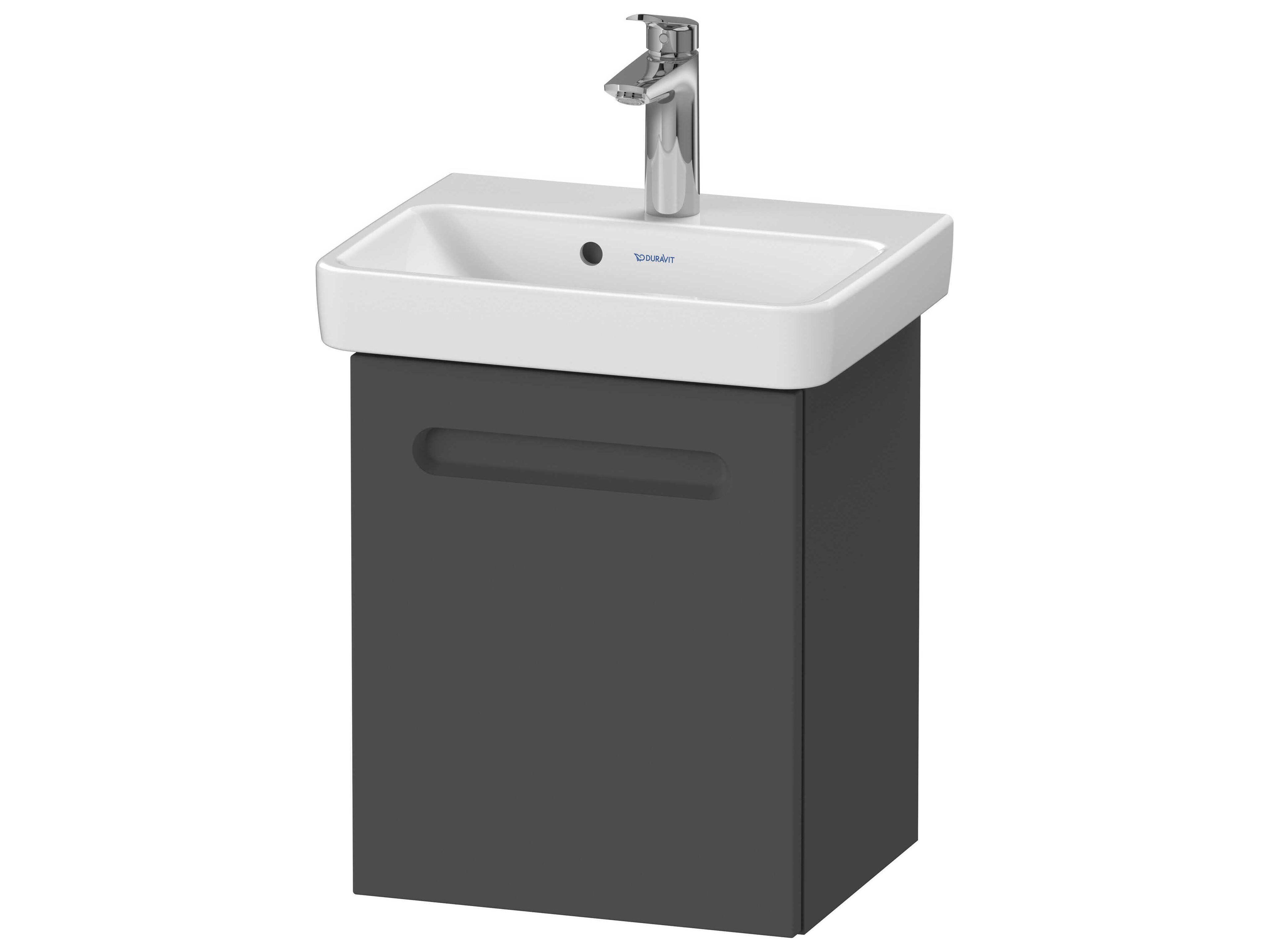 No.1 15'' Graphite Matt Wall-Mounted Vanity - Left Hinge