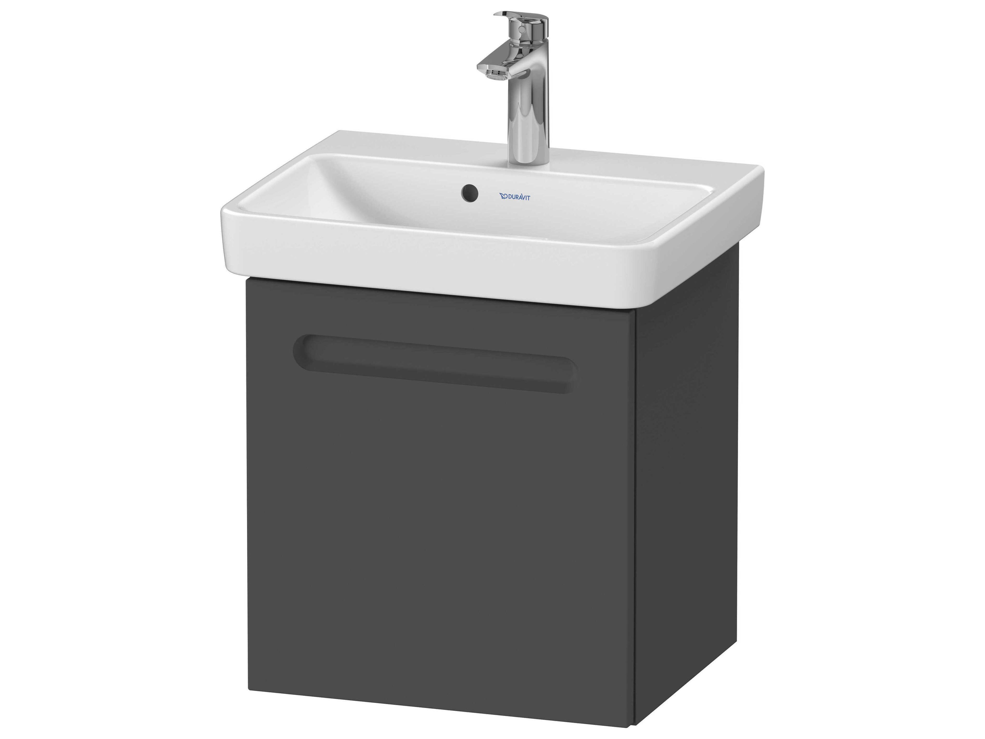 No.1 17'' Graphite Matt Wall-Mounted Vanity - Right Hinge