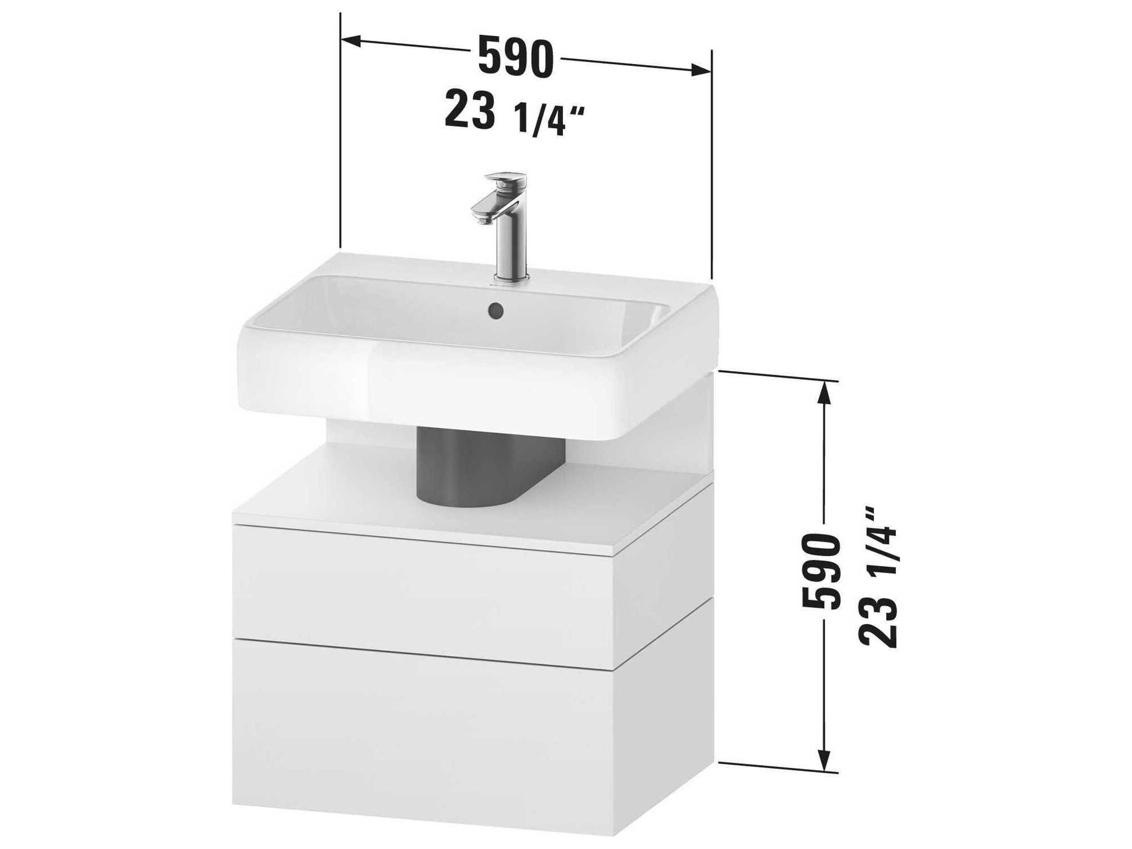 Duravit Qatego 23'' Oak Black Matt Wall-Mounted Vanity Unit