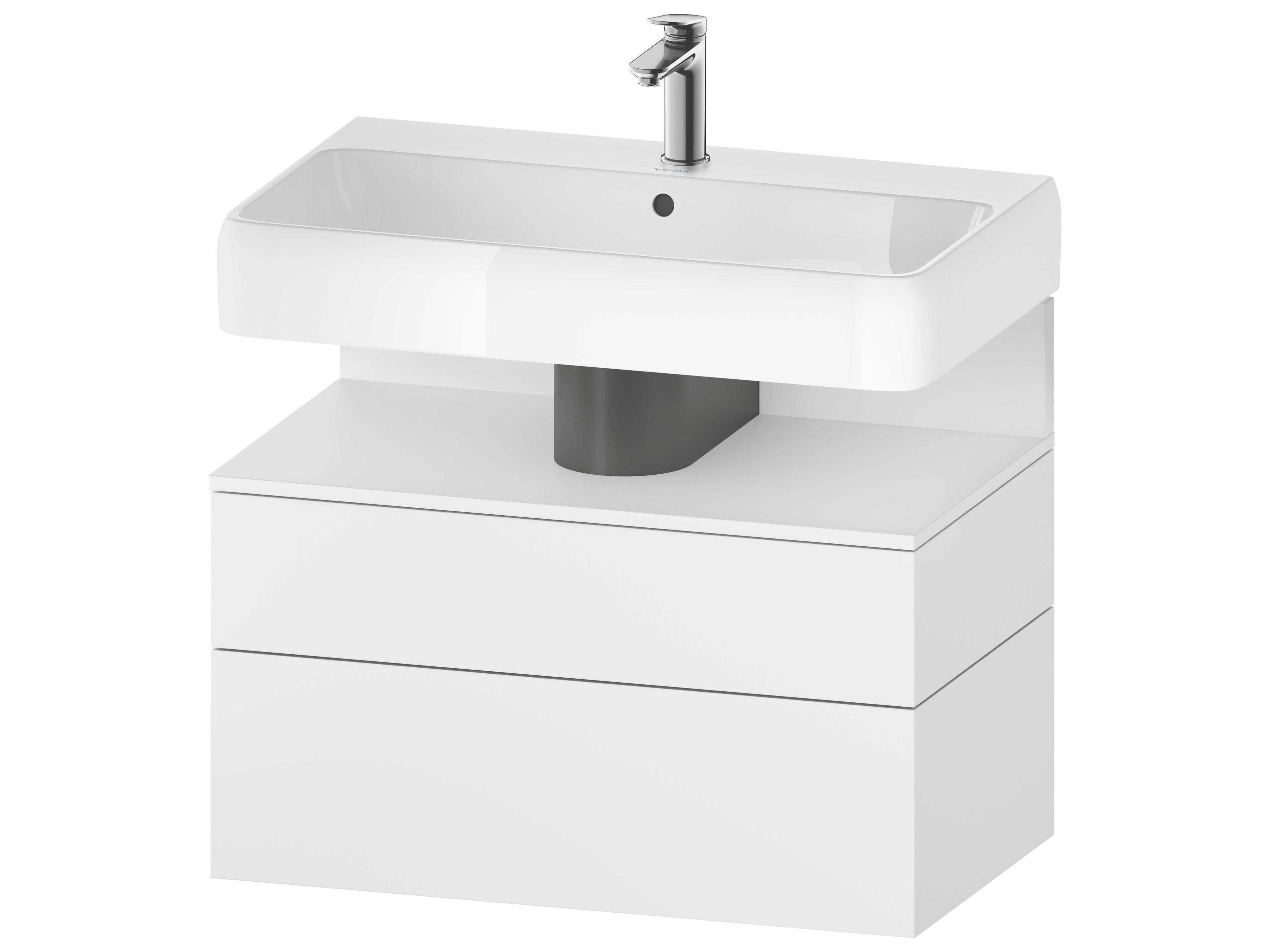 Qatego 31'' White Matt Wall-Mounted Vanity Unit