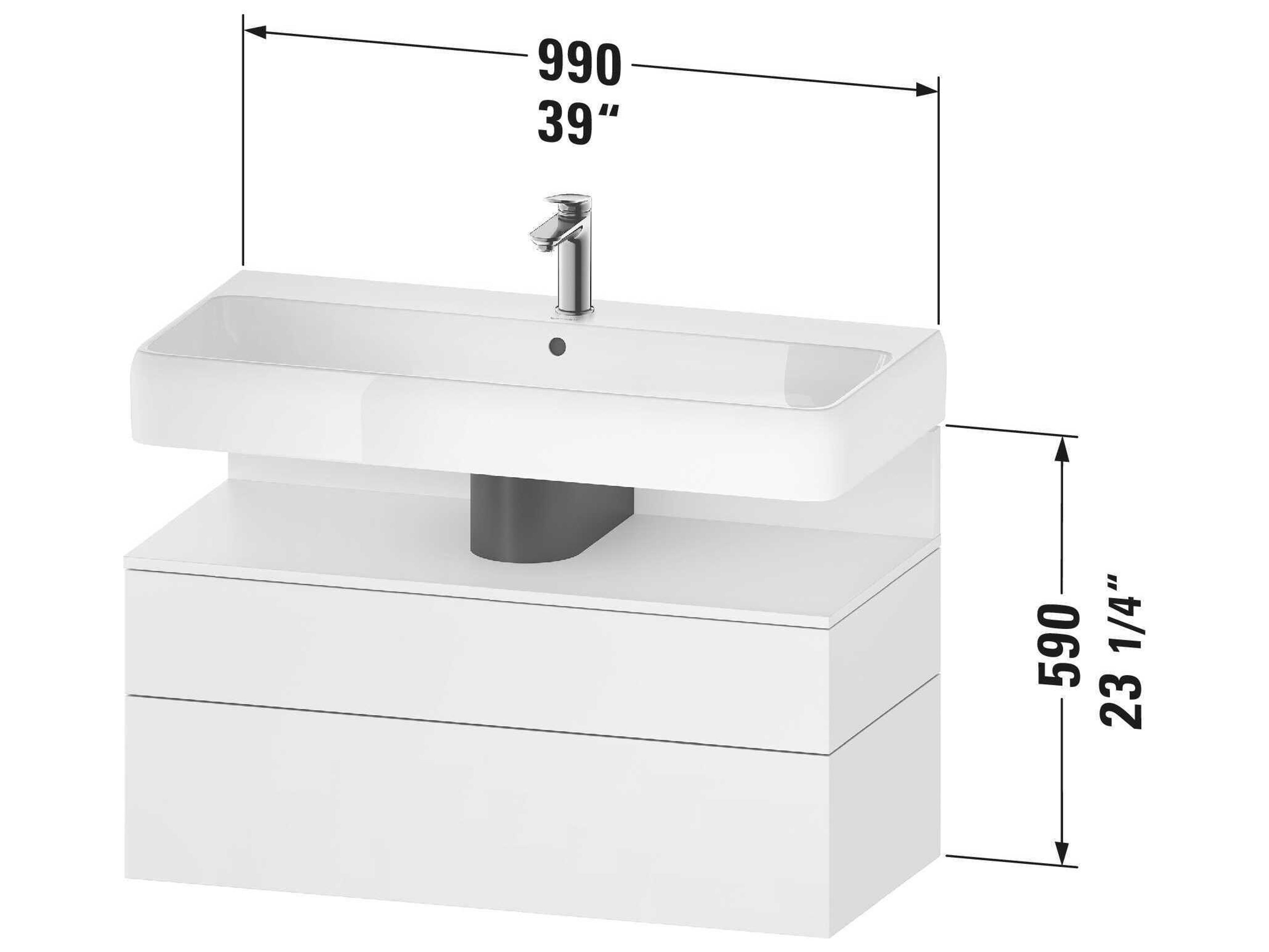 Duravit Qatego 39'' Marbeled Oak Wall-Mounted Vanity Unit