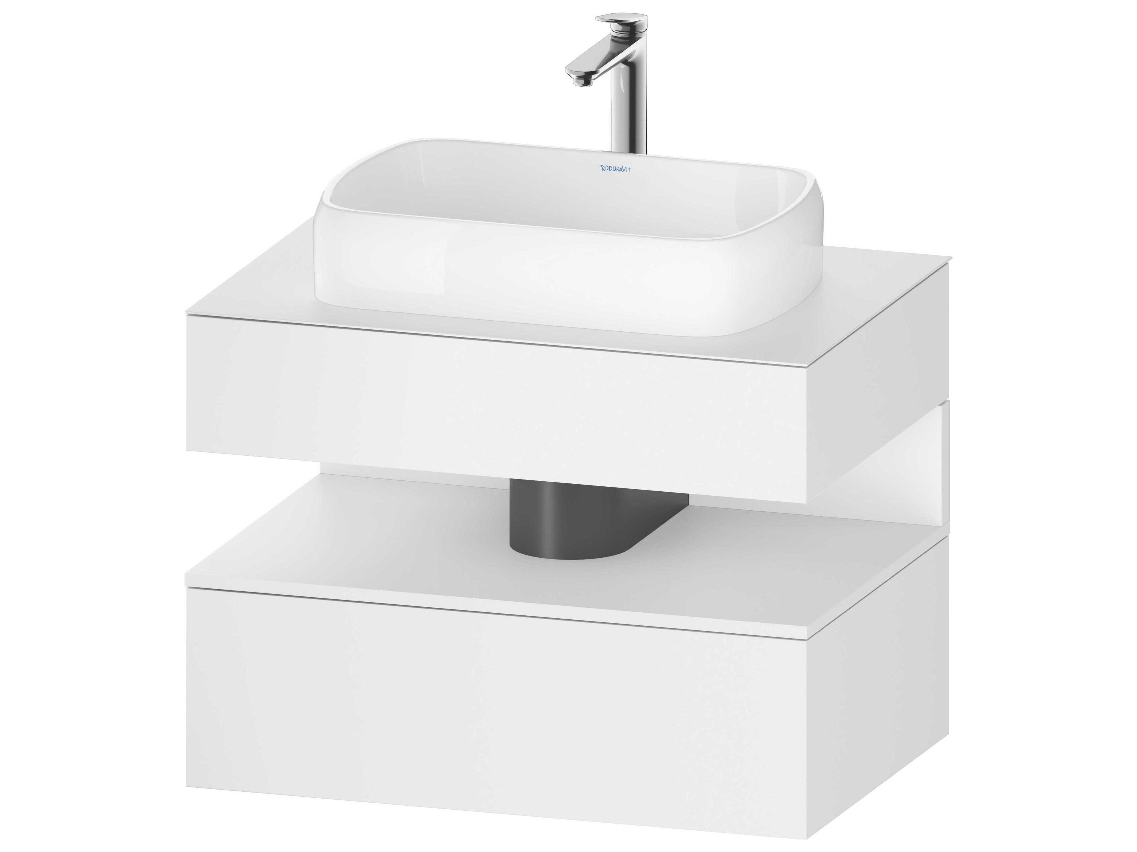 Qatego 32'' White Matt Wall-Mounted Vanity Unit