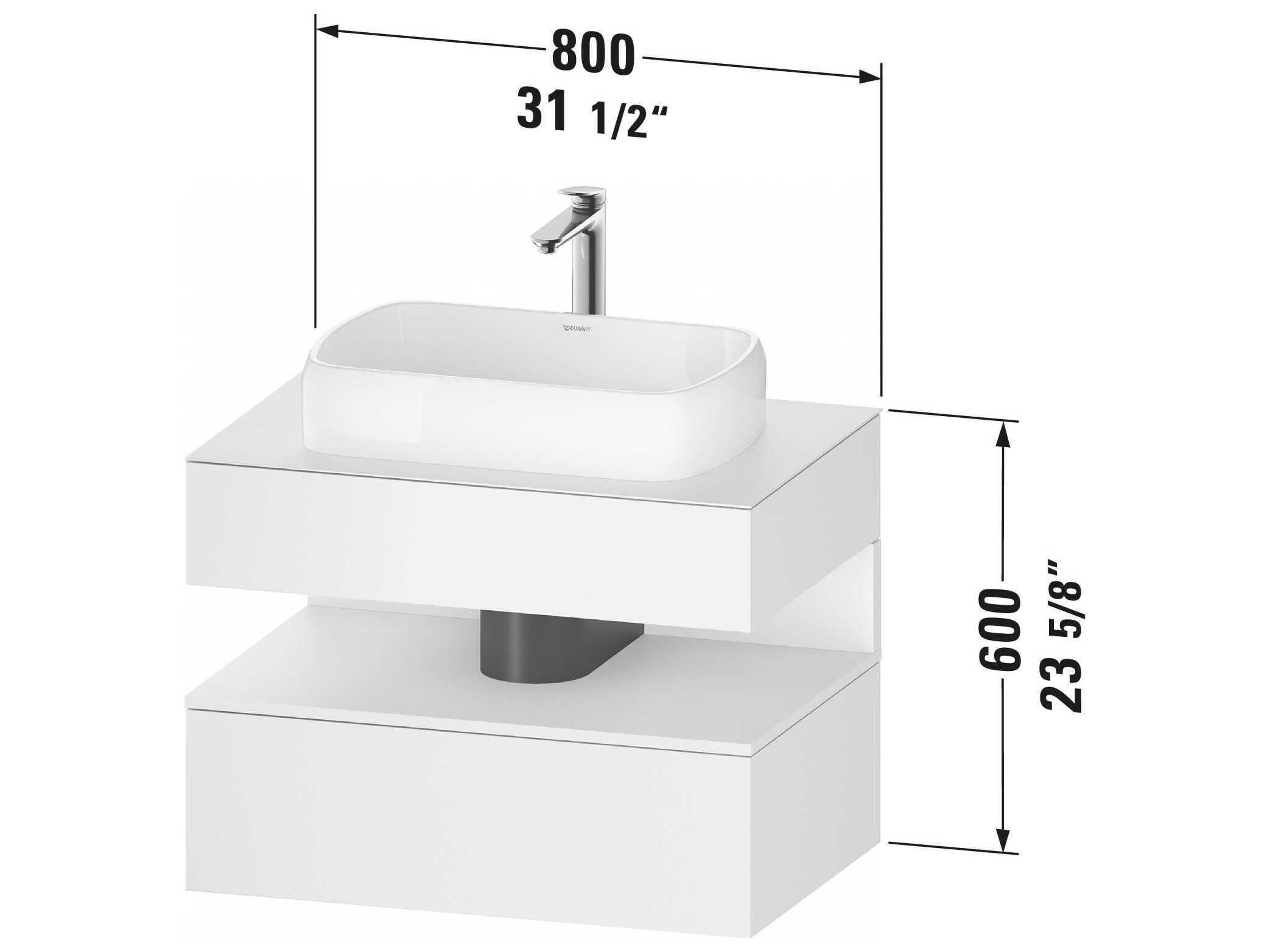 Duravit Qatego 32'' White High Gloss Wall-Mounted Vanity Unit