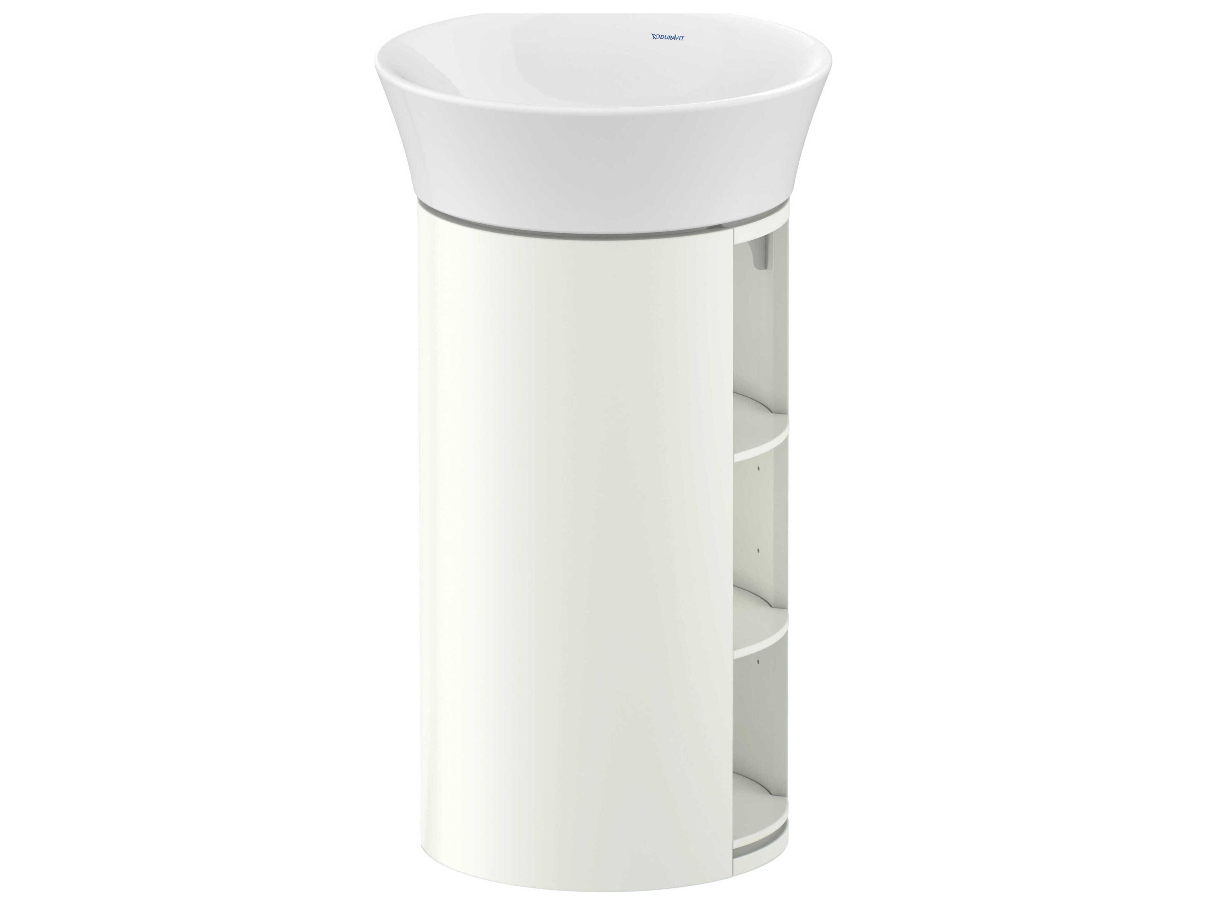 White Tulip 16'' White Satin Matte Floor Standing Vanity Unit