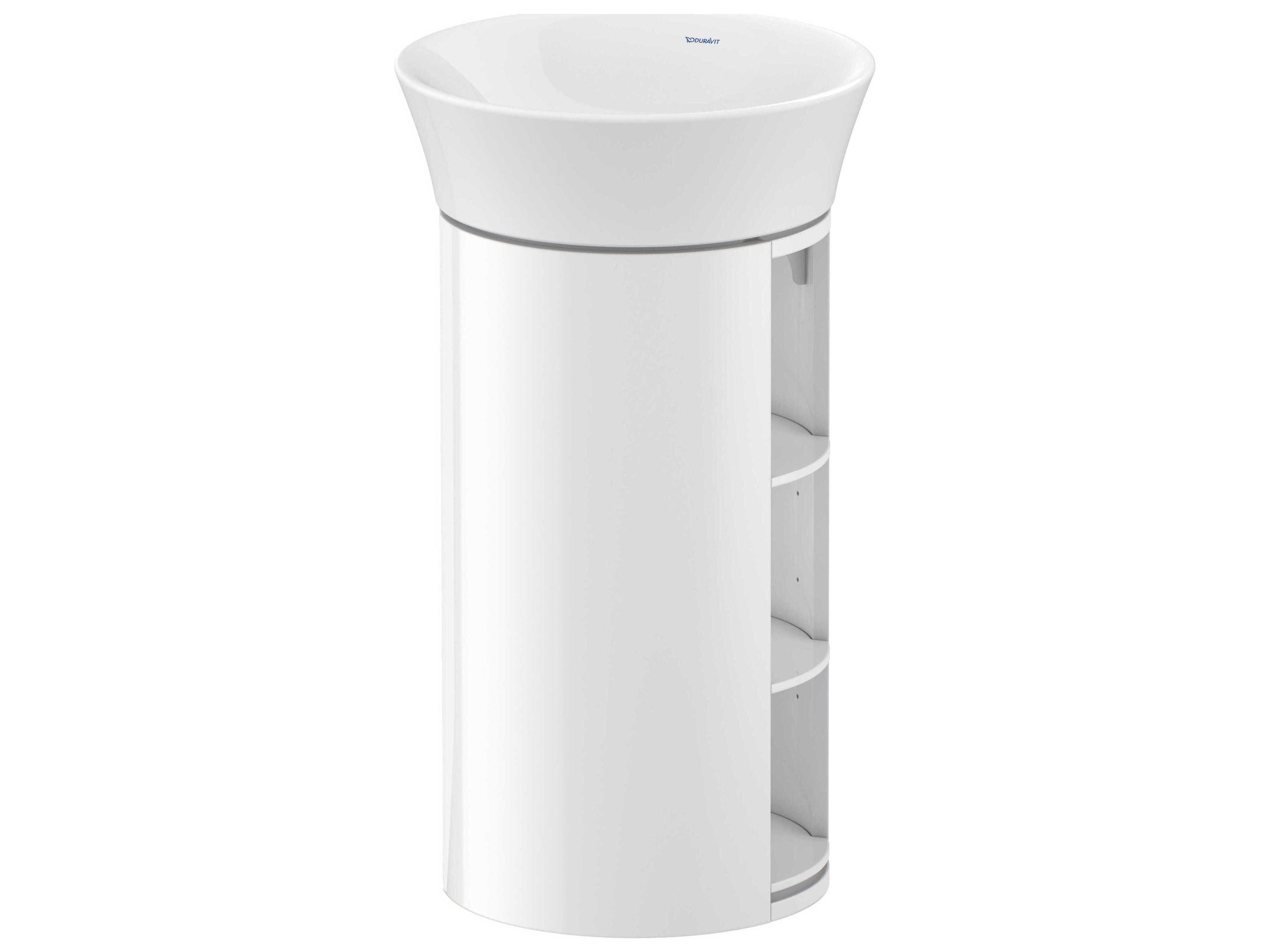 White Tulip 16'' White High Gloss Floor Standing Vanity Unit