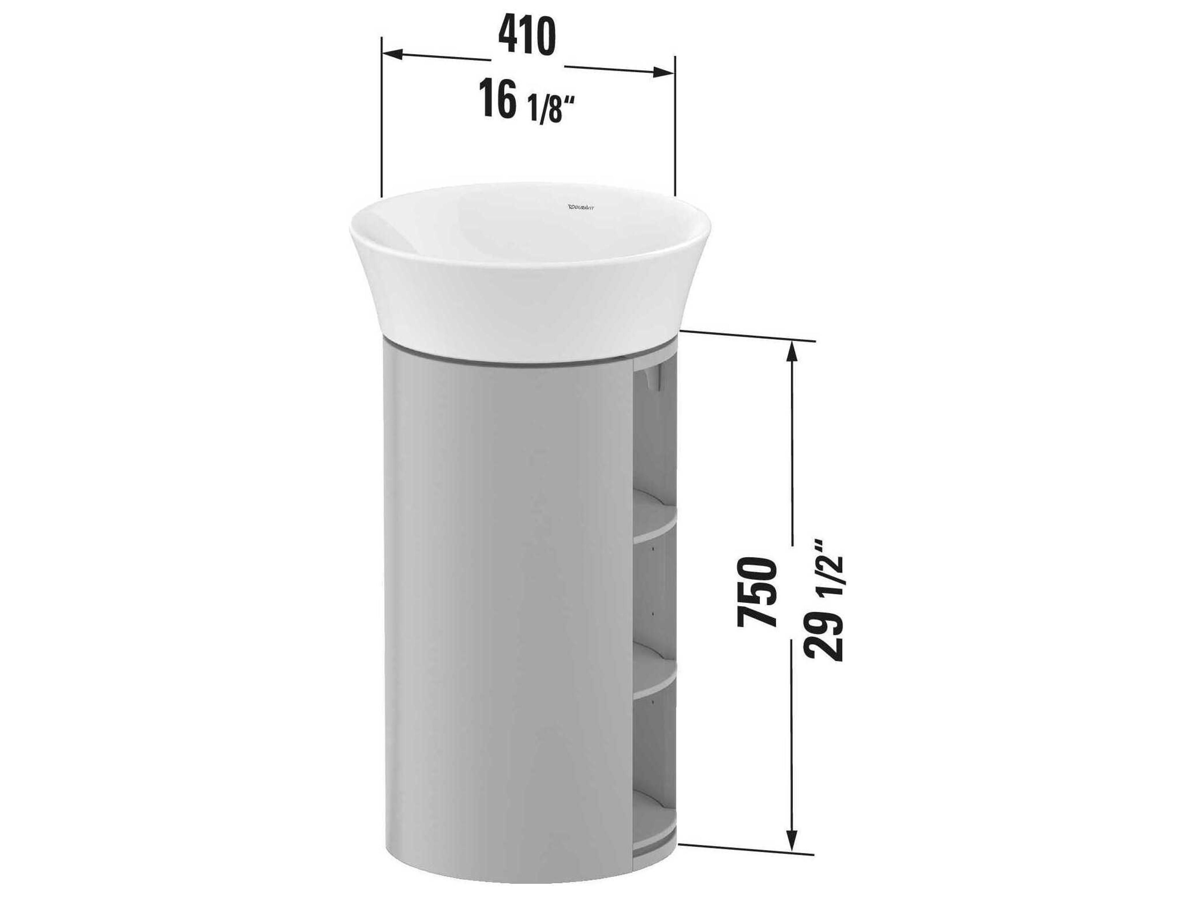 Duravit White Tulip 16'' White High Gloss Floor Standing Vanity Unit