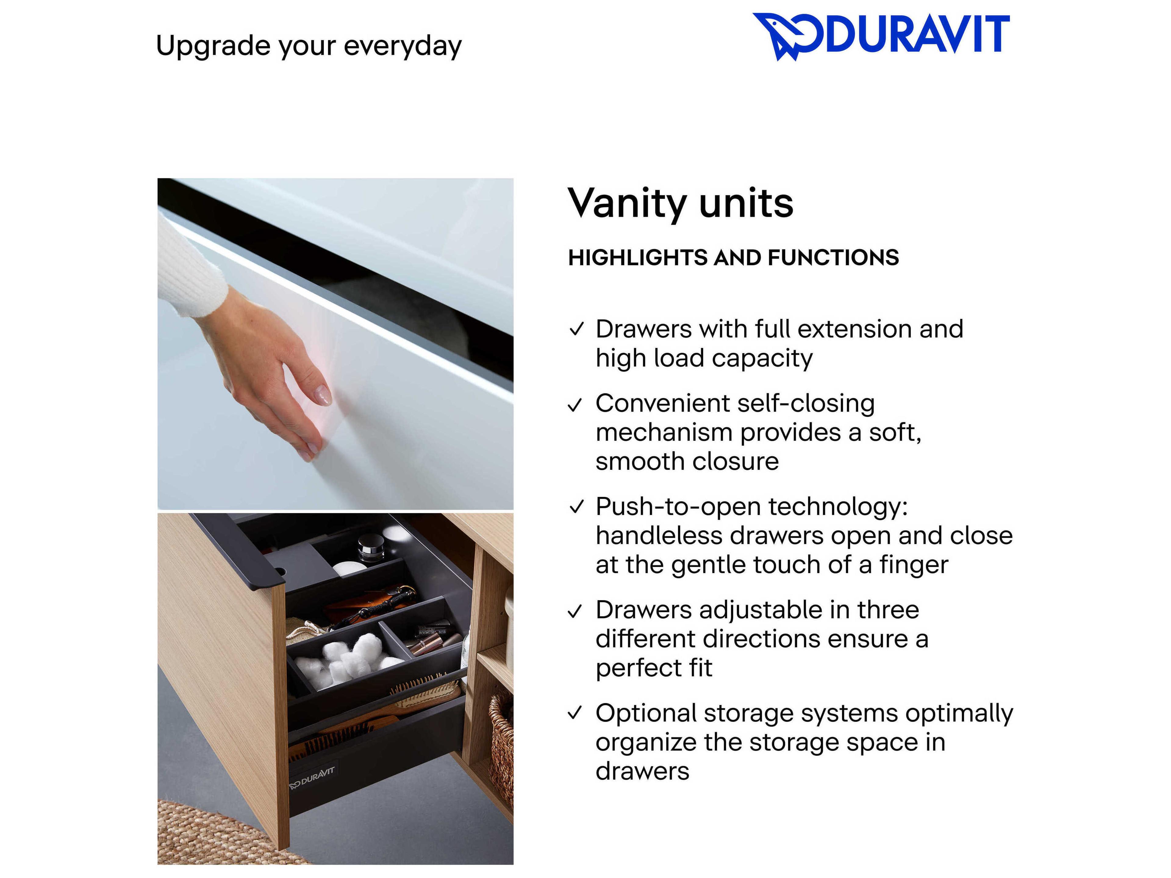 Duravit White Tulip 15'' White Satin Matte Wall-Mounted Vanity Unit - Left Hand Hinge