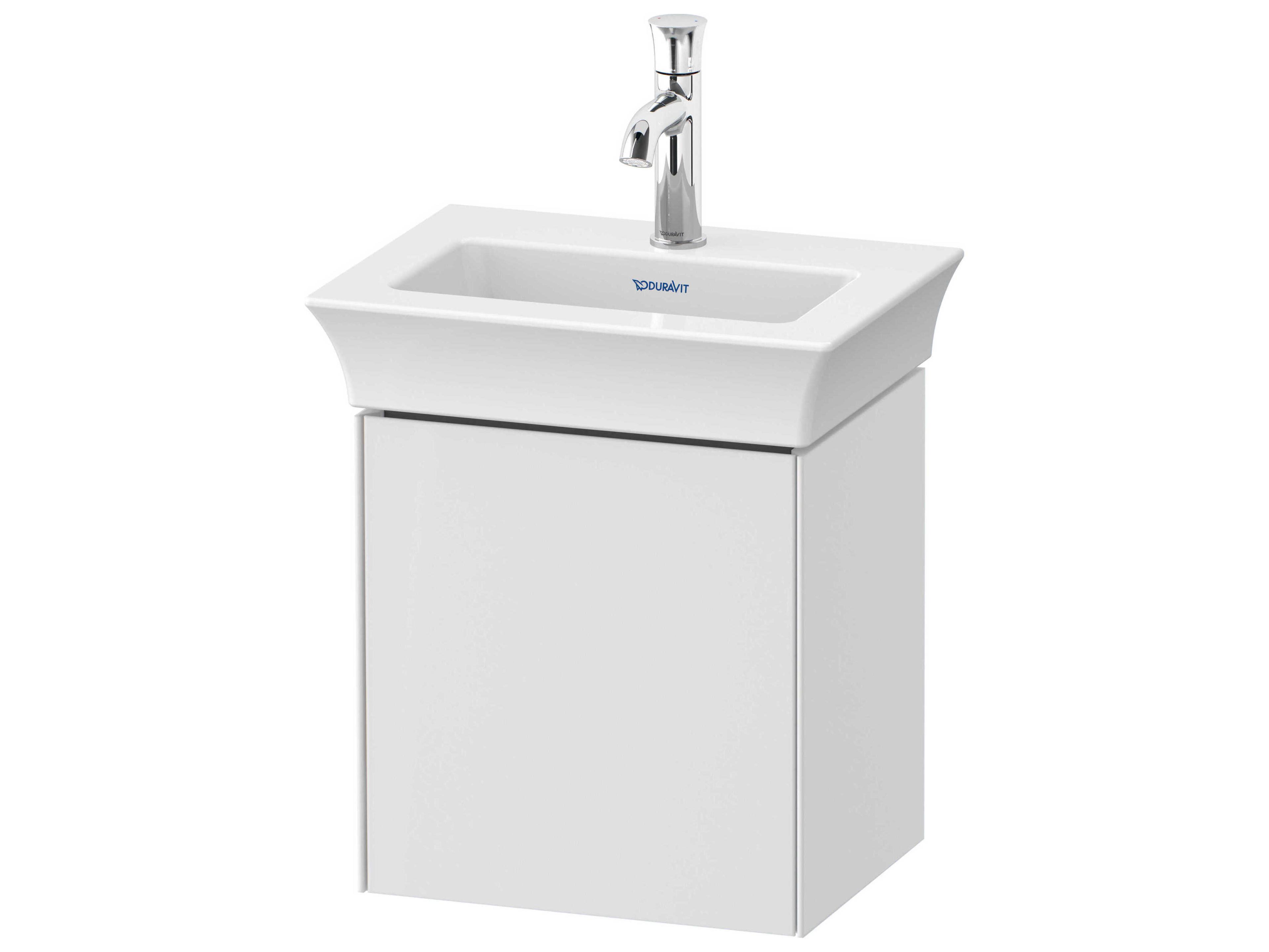 White Tulip 15'' White High Gloss Wall-Mounted Vanity Unit - Right Hand Hinge