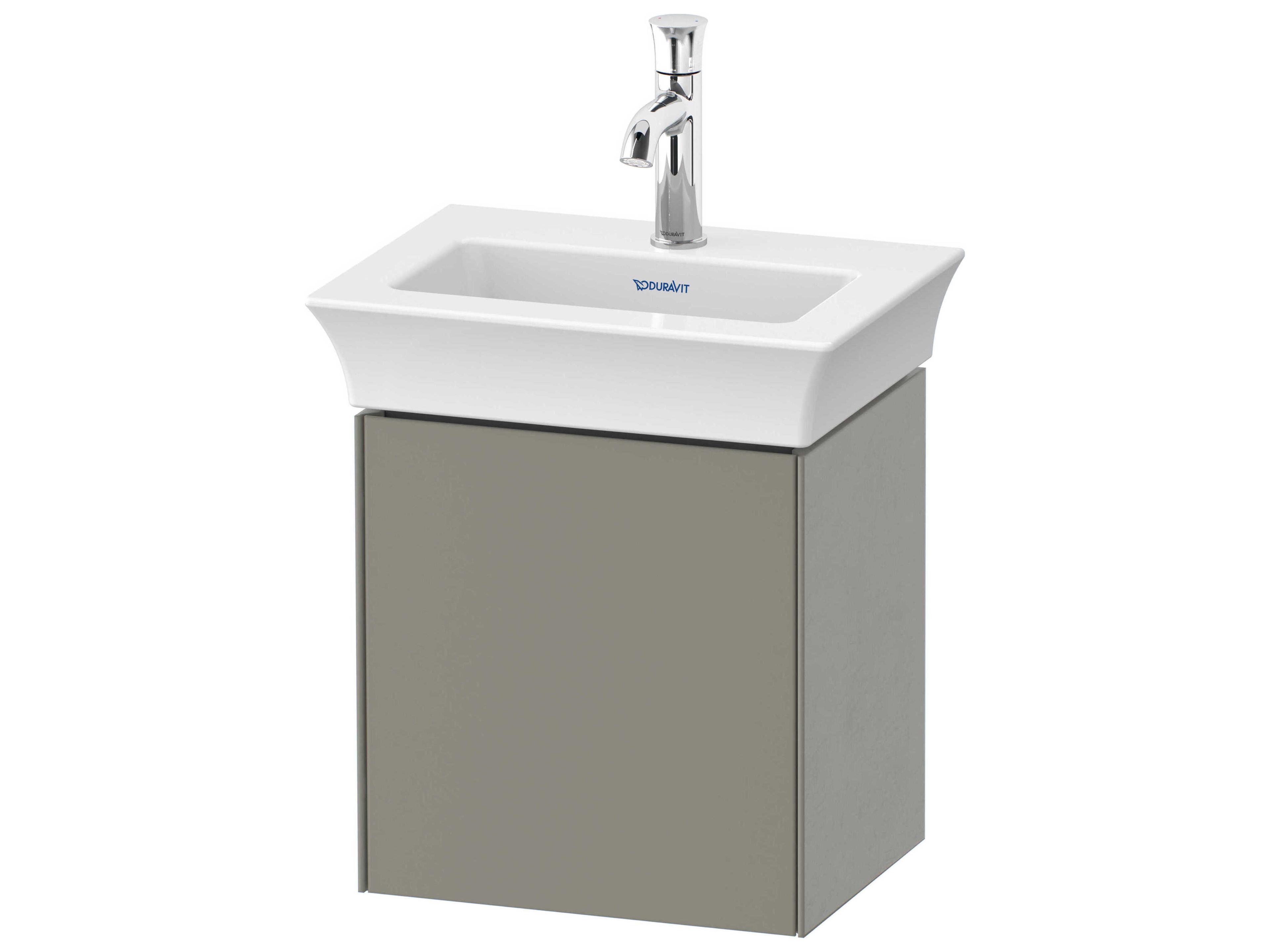 Duravit White Tulip 15'' Stone Gray Satin Wall-Mounted Vanity Unit - Right Hand Hinge