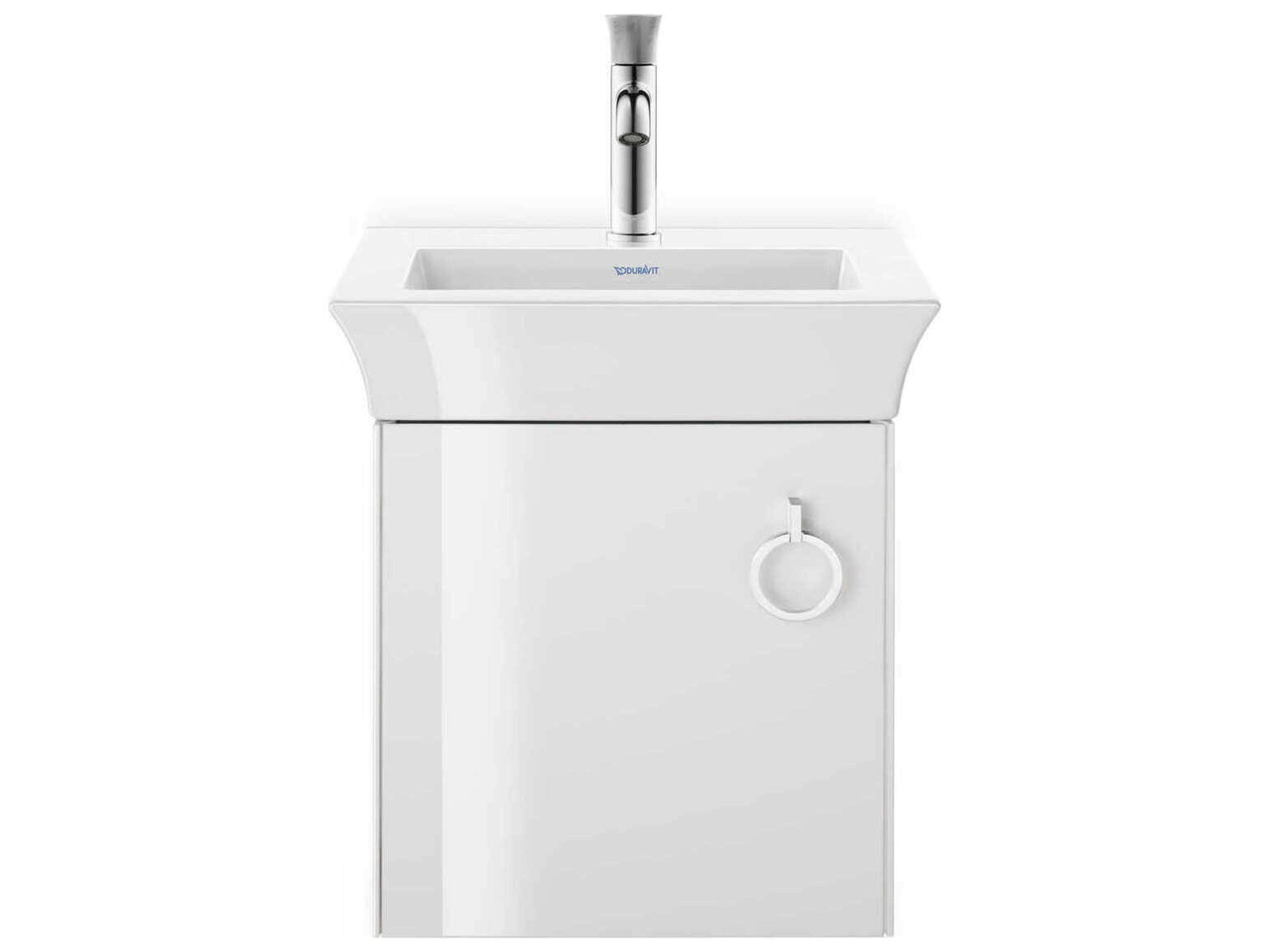 Duravit White Tulip 15'' White High Gloss Wall-Mounted Vanity Unit - Left Hand Hinge