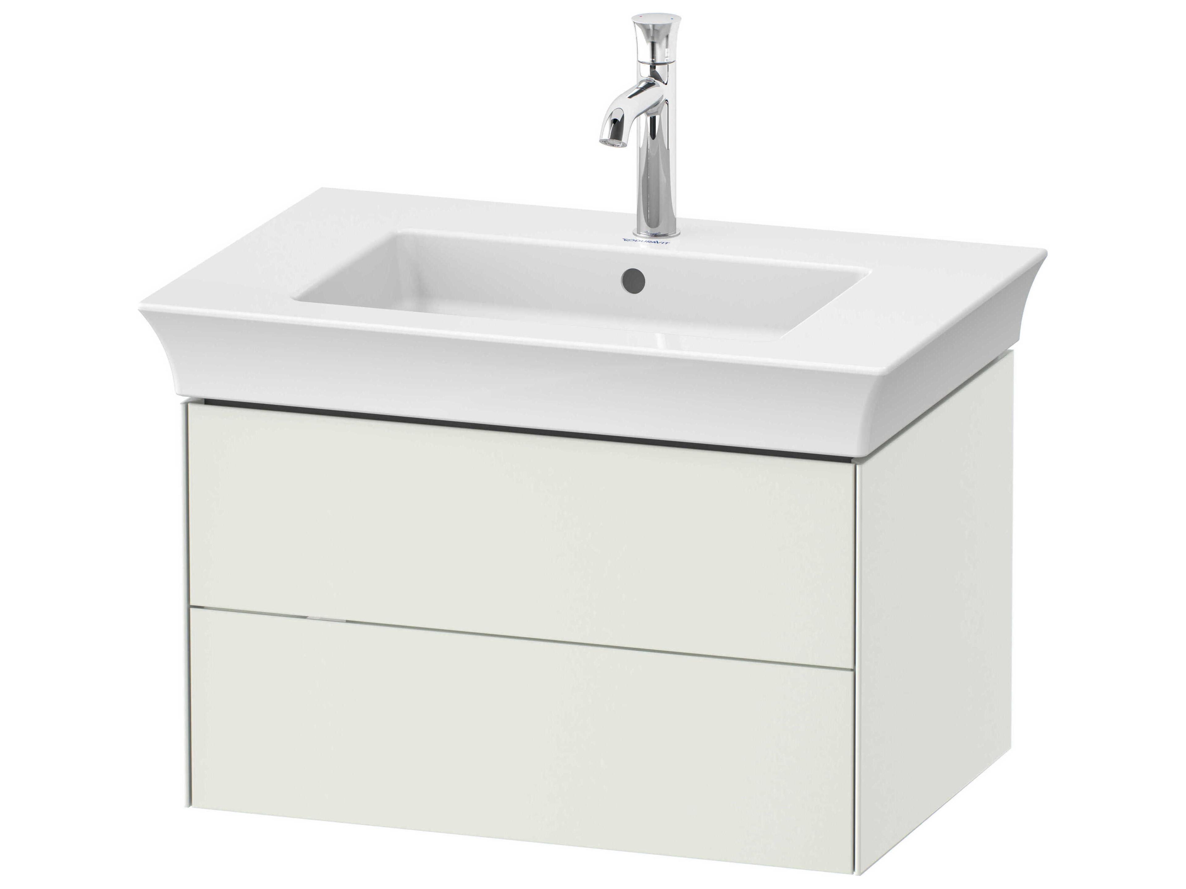 White Tulip 27'' White Satin Matte Wall-Mounted Vanity Unit