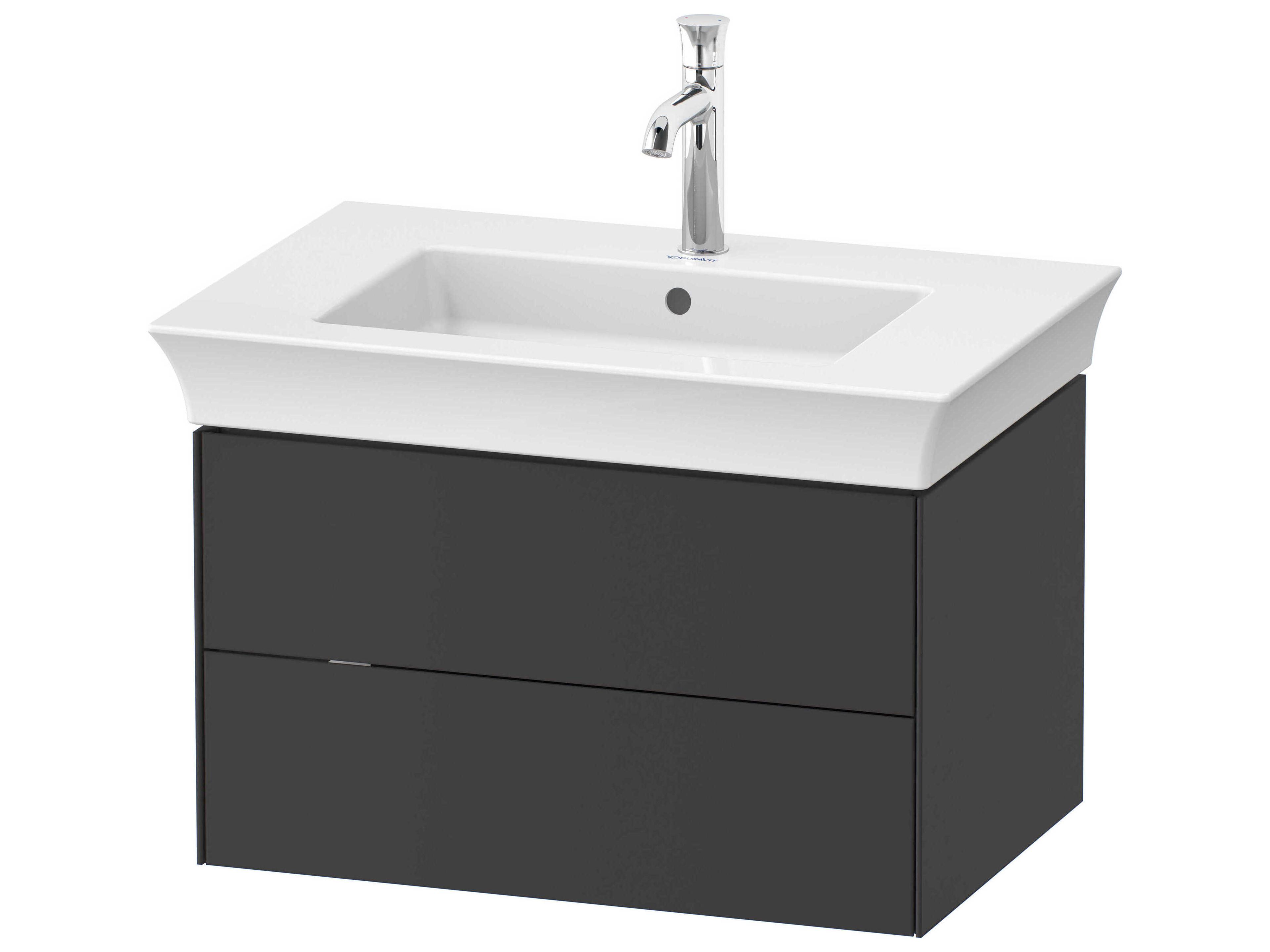 Duravit White Tulip 27'' Graphite Satin Matte Wall-Mounted Vanity Unit