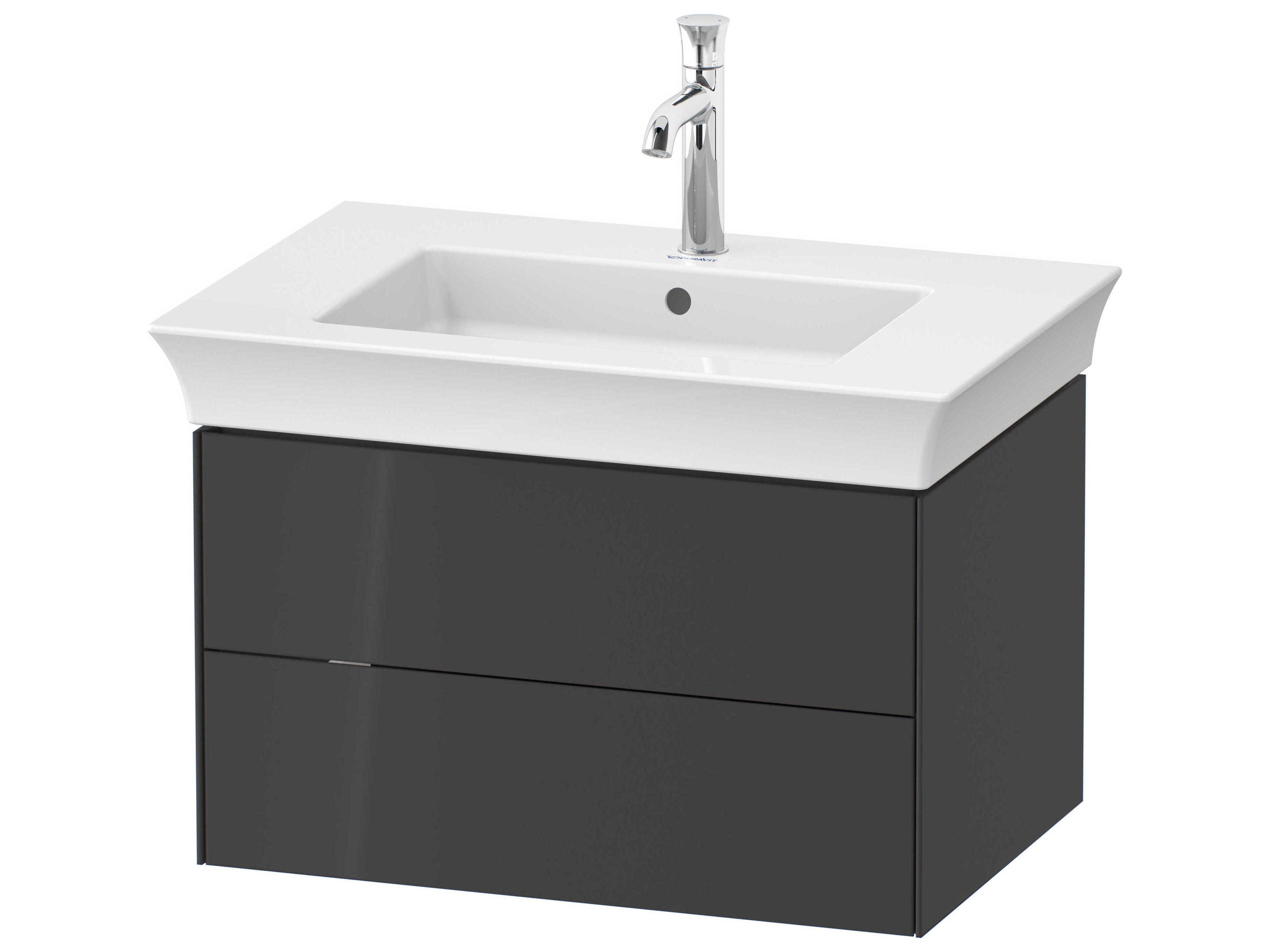 White Tulip 27'' Graphite High Gloss Wall-Mounted Vanity Unit