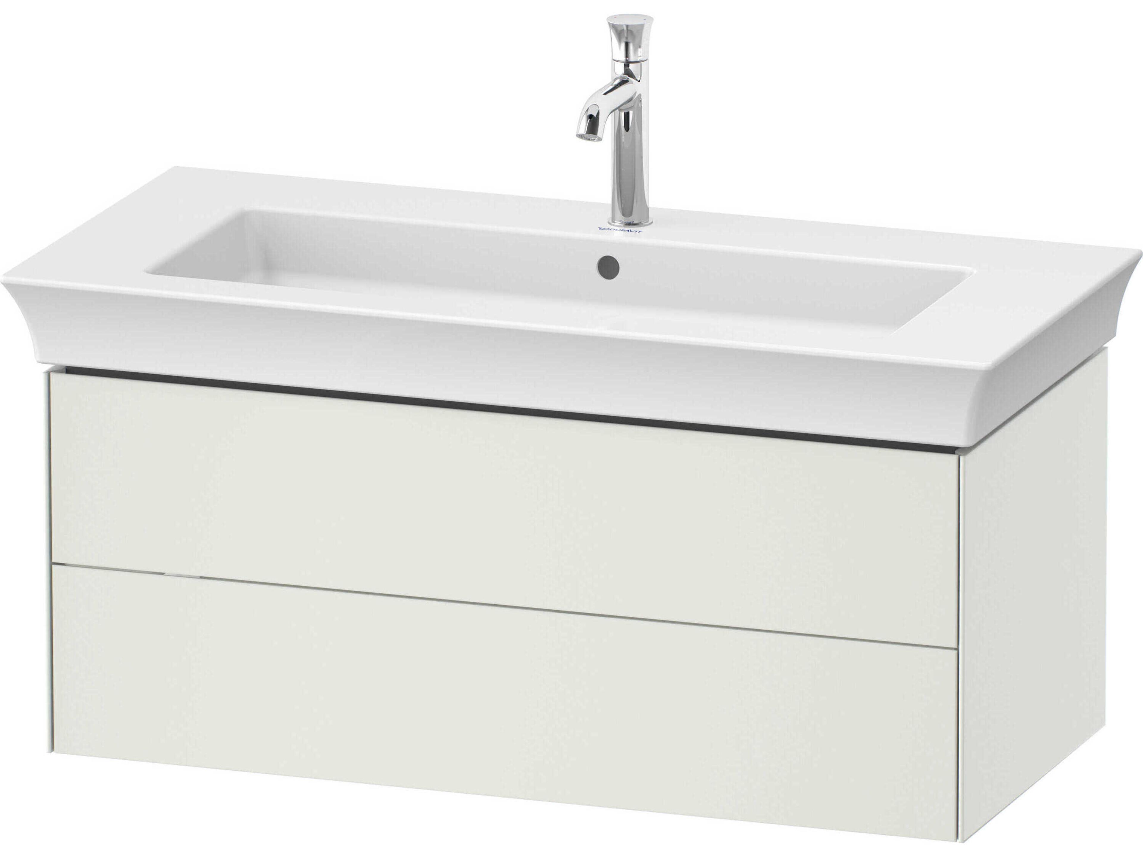 White Tulip 39'' White Satin Matte Wall-Mounted Vanity Unit