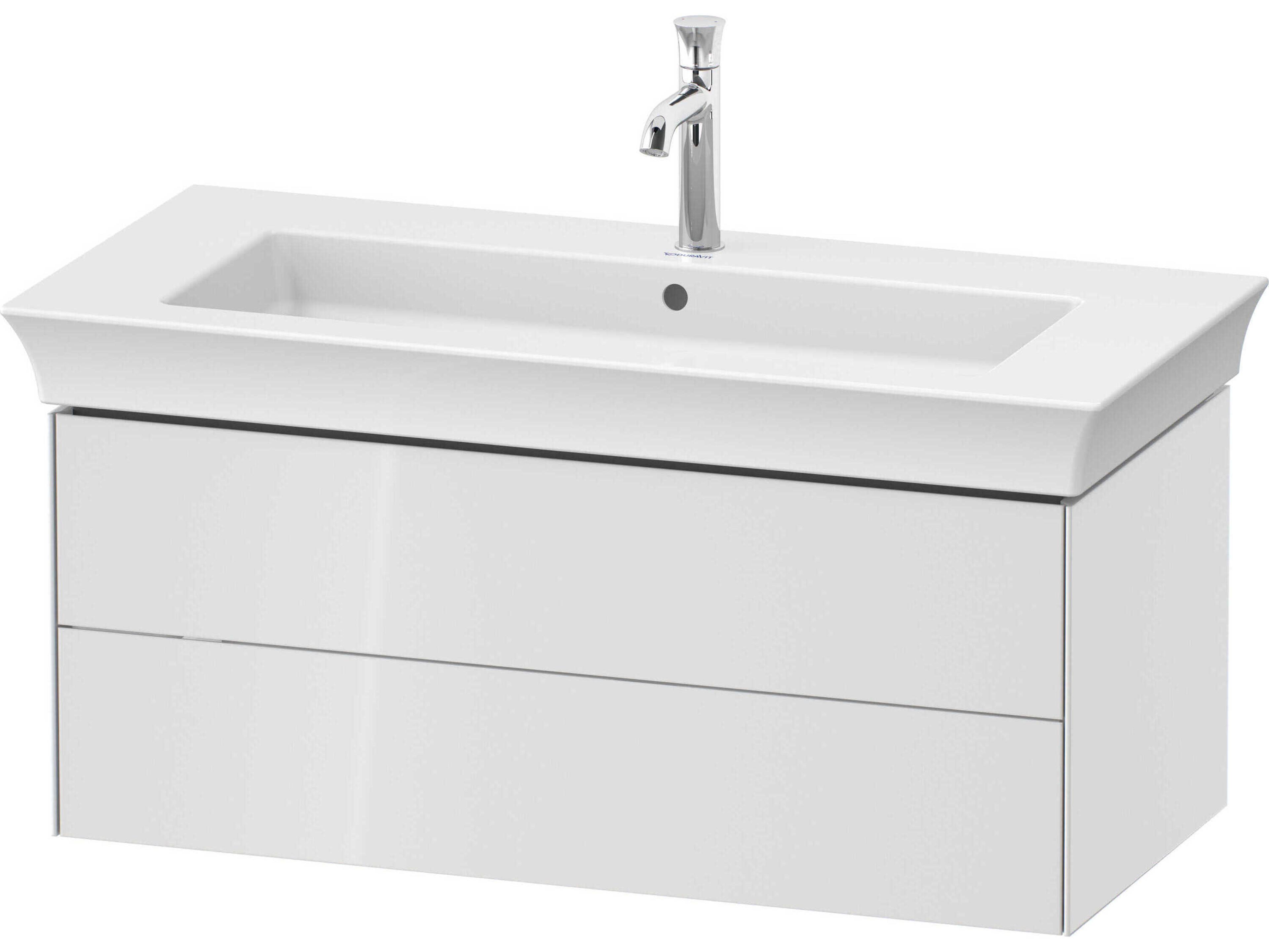 White Tulip 39'' White High Gloss Wall-Mounted Vanity Unit