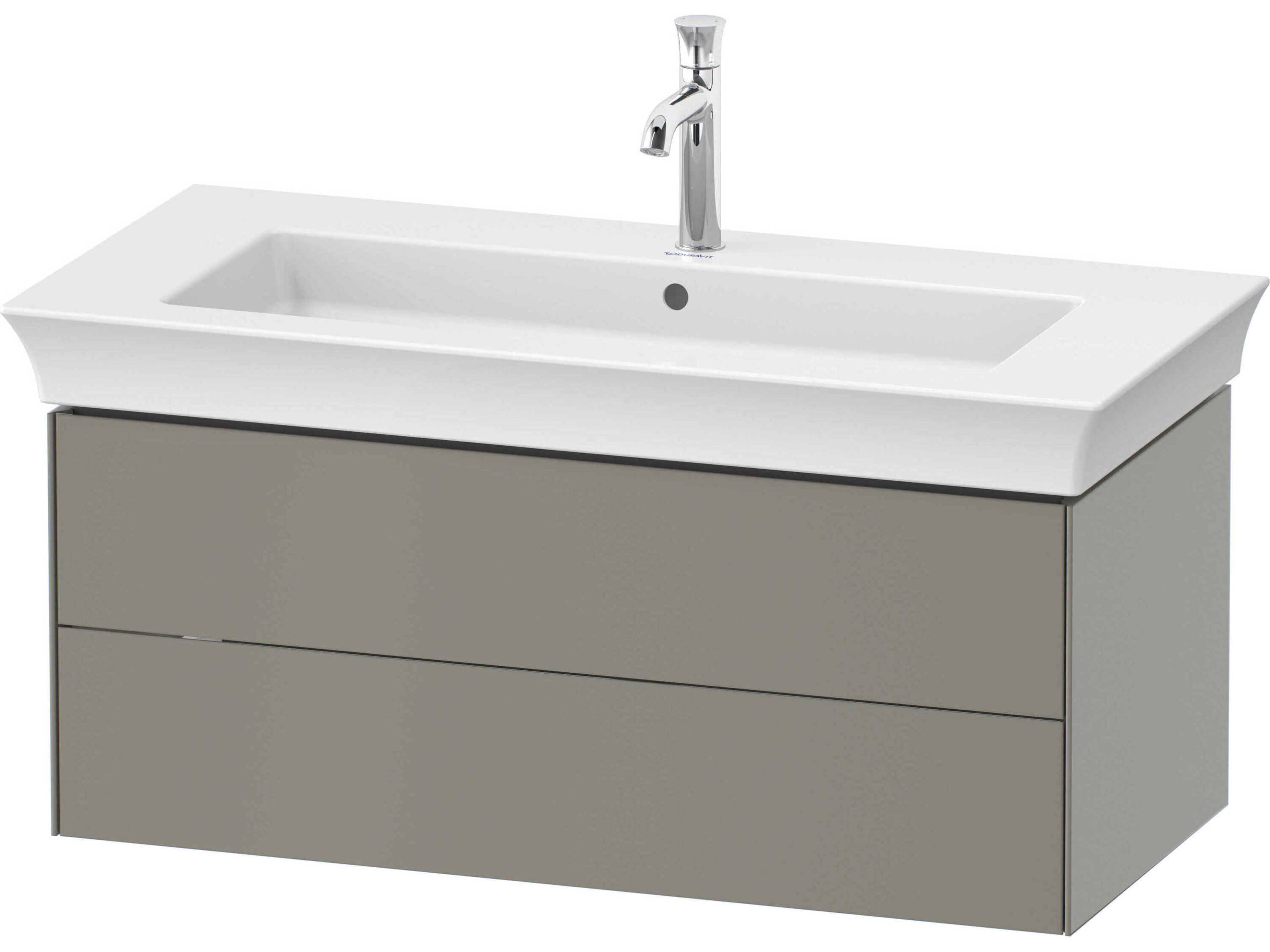 White Tulip 39'' Stone Gray Satin Wall-Mounted Vanity Unit