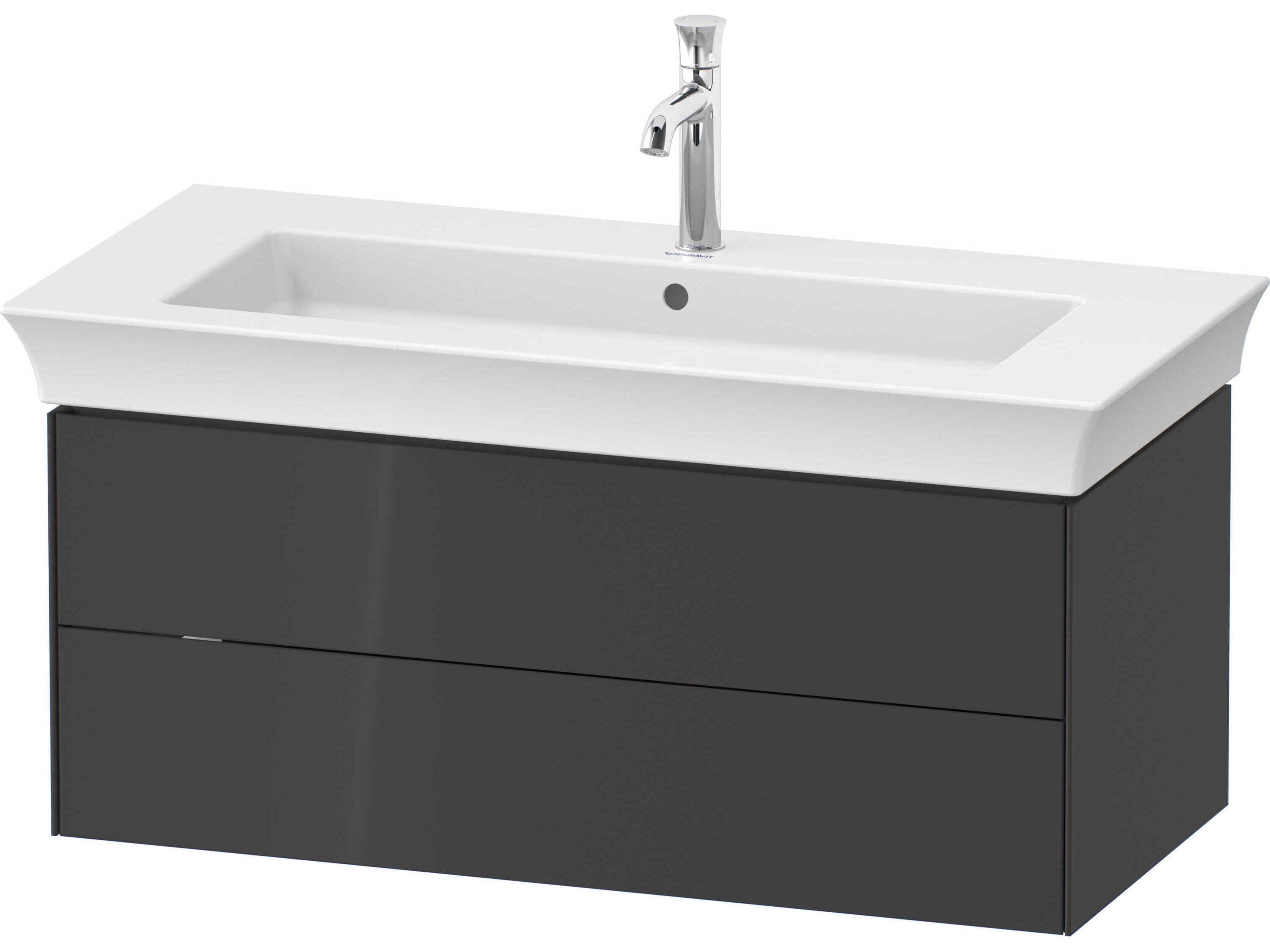 Duravit White Tulip 39'' Graphite High Gloss Wall-Mounted Vanity Unit