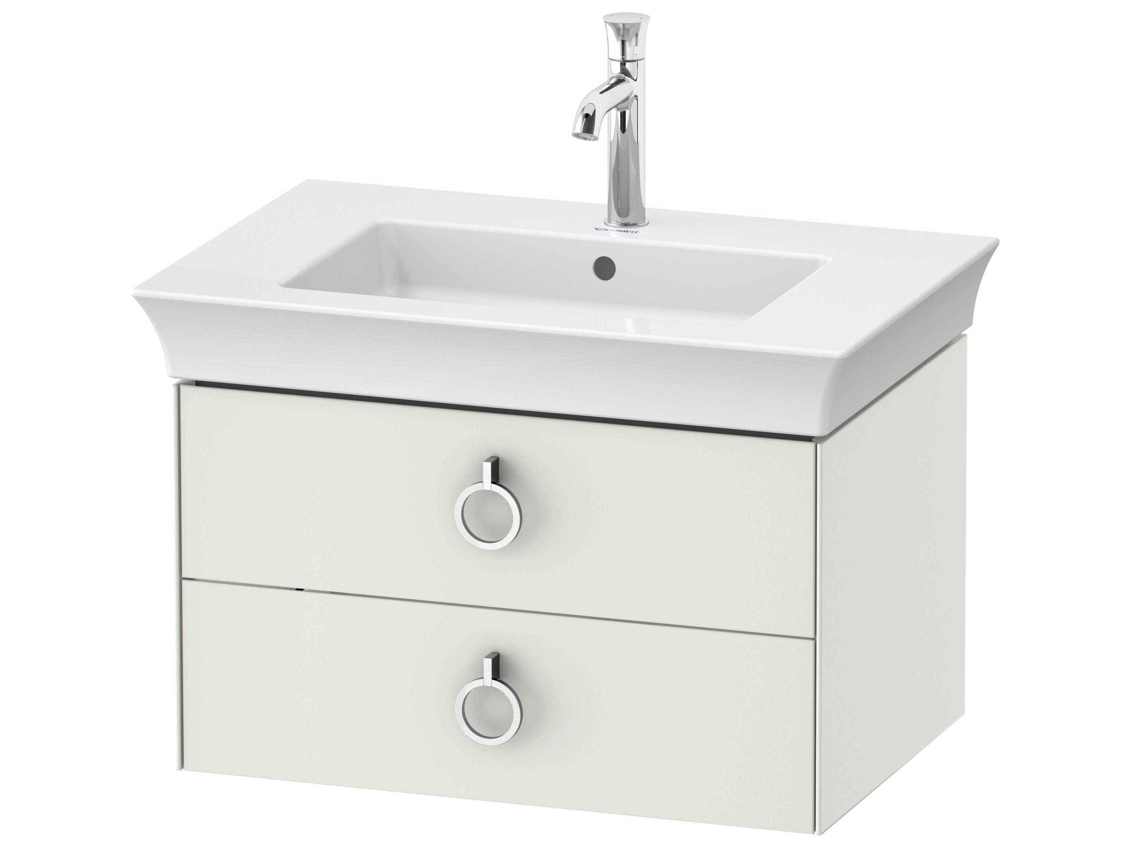 White Tulip 27'' White Satin Matte Wall-Mounted Vanity Unit