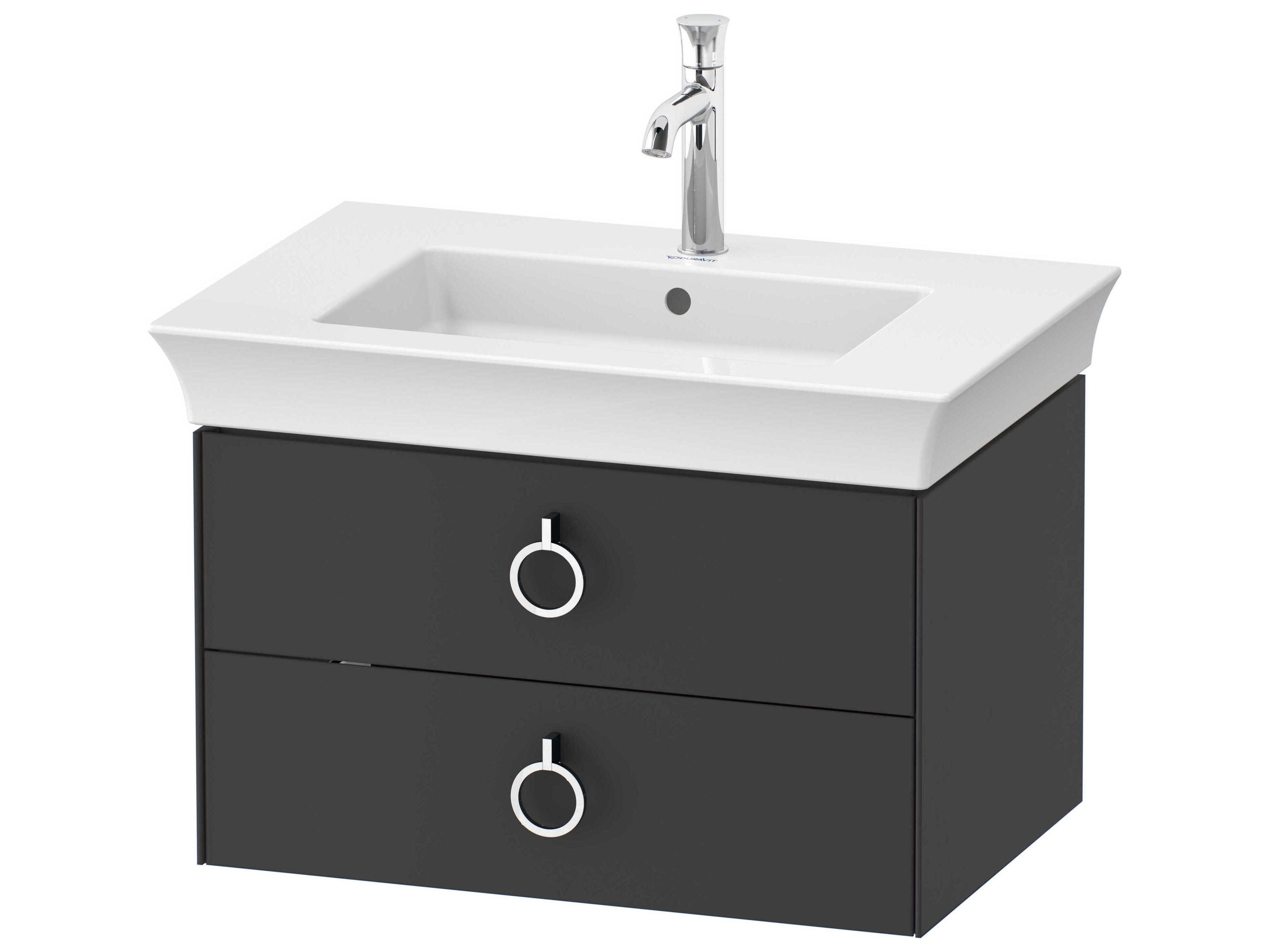 White Tulip 27'' Graphite Satin Matte Wall-Mounted Vanity Unit