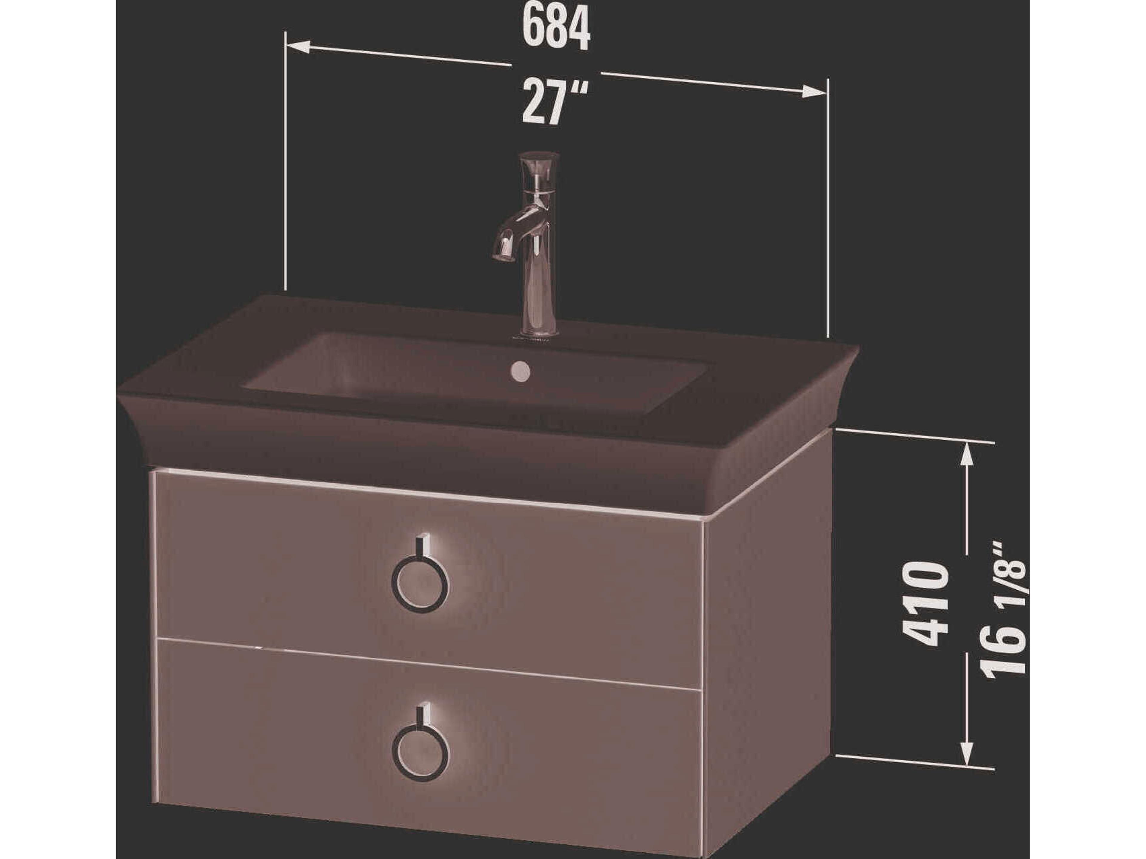 Duravit White Tulip 27'' Graphite Satin Matte Wall-Mounted Vanity Unit