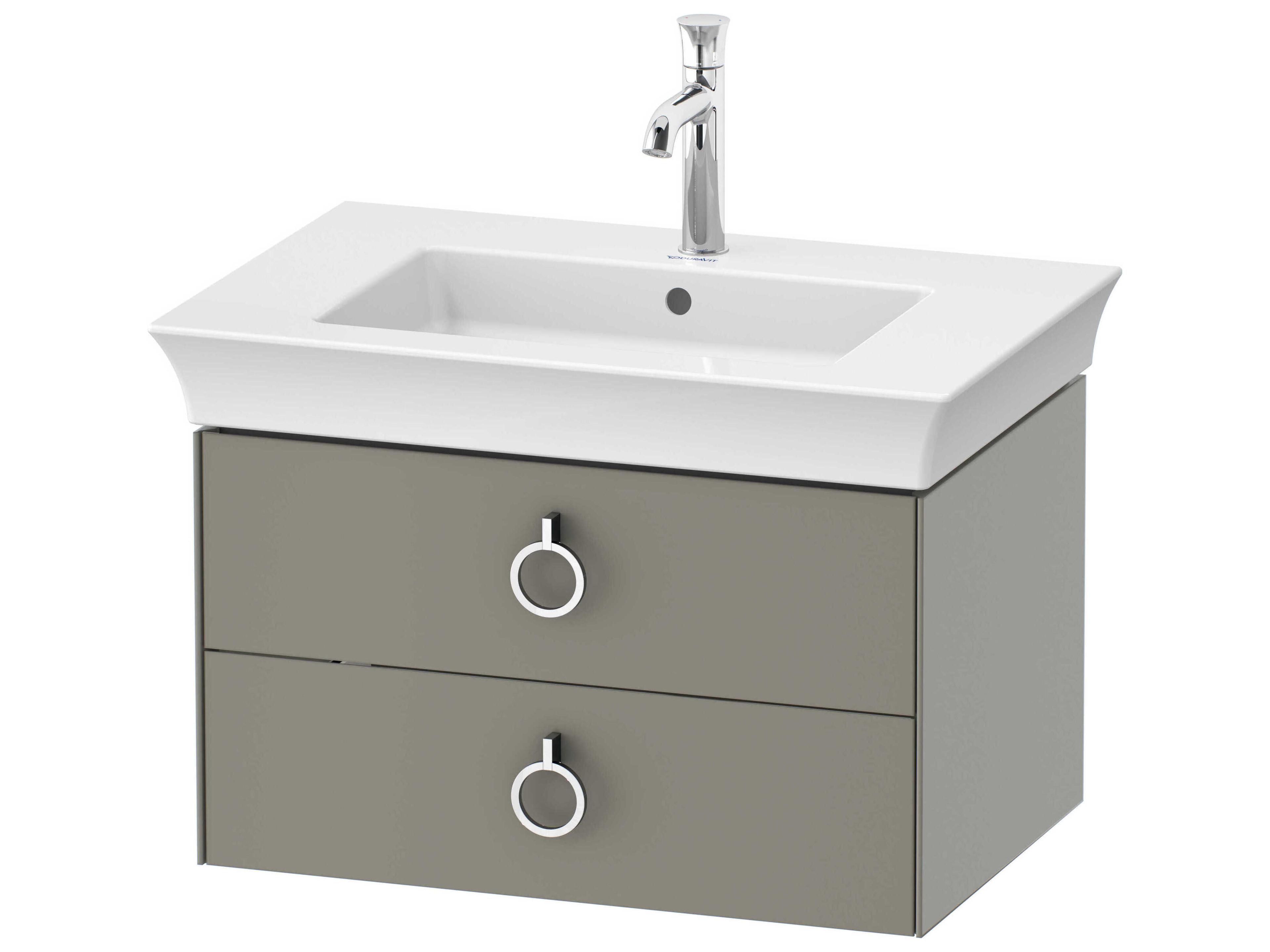 Duravit White Tulip 27'' Stone Gray Satin Wall-Mounted Vanity Unit