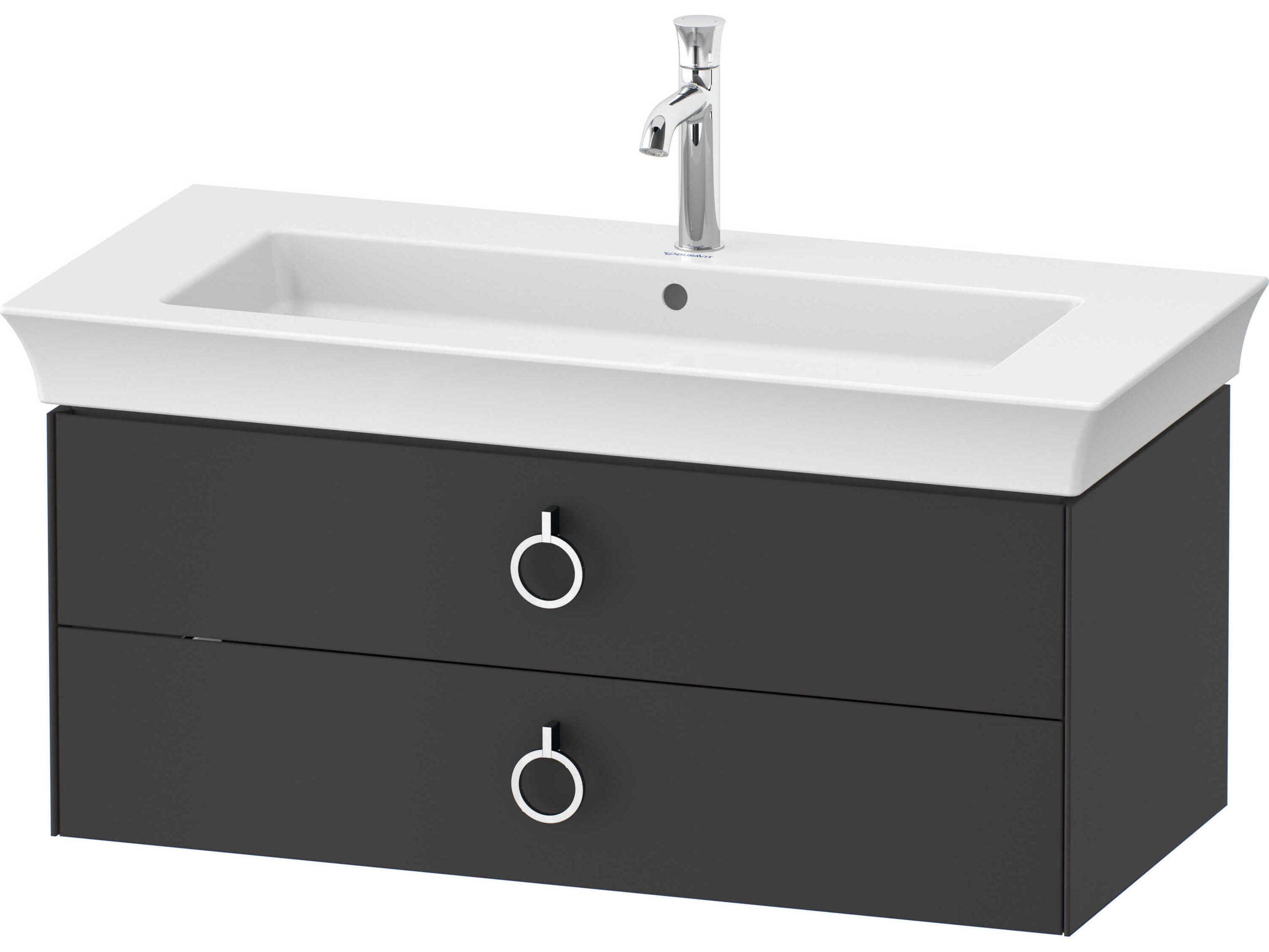 White Tulip 39'' Graphite Satin Matte Wall-Mounted Vanity Unit