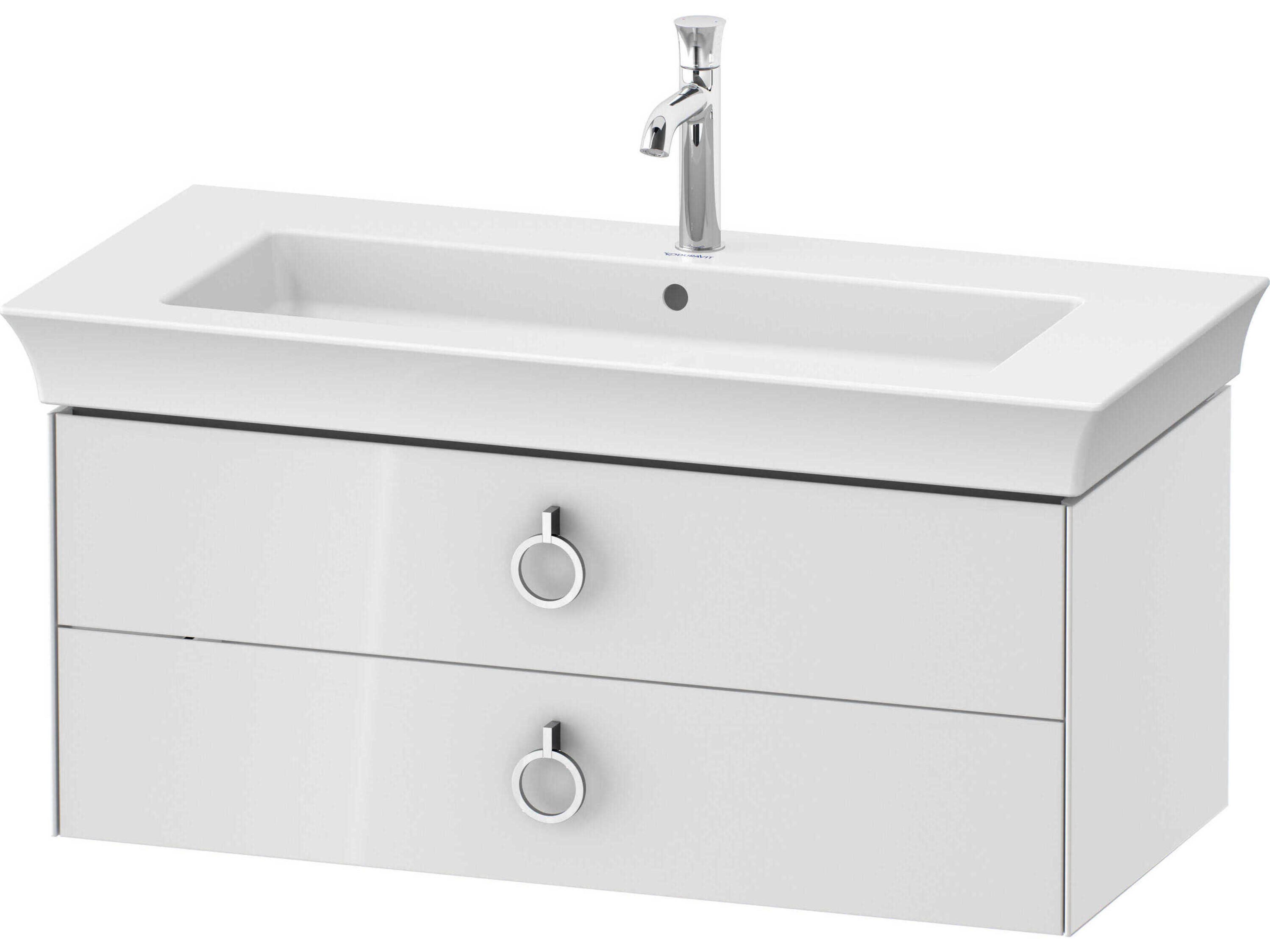 White Tulip 39'' White High Gloss Wall-Mounted Vanity Unit