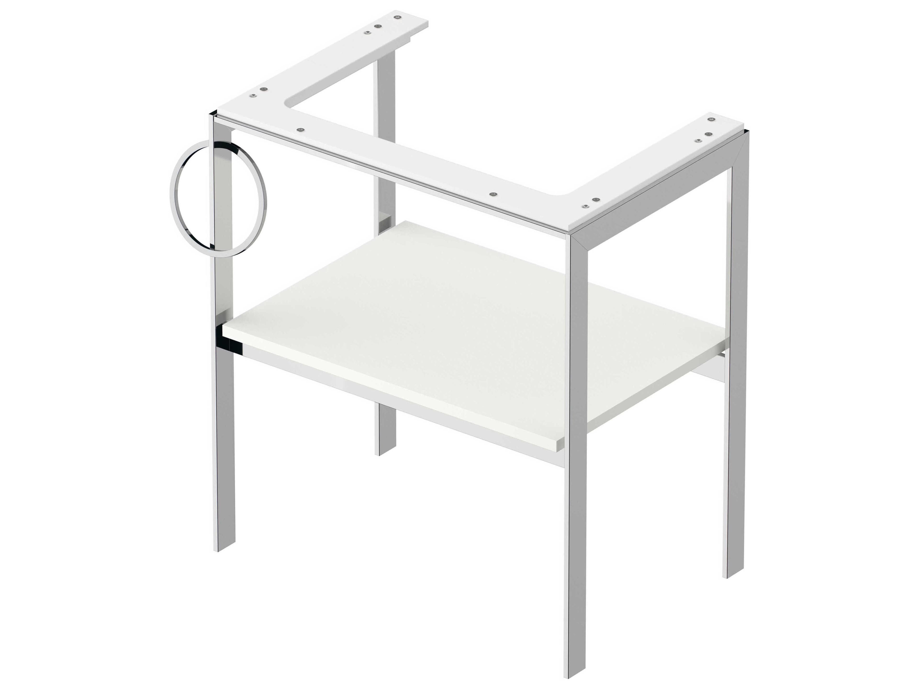 Duravit White Tulip 27'' White Satin Matt Metal Console Vanity Unit - Left Side Towel Ring