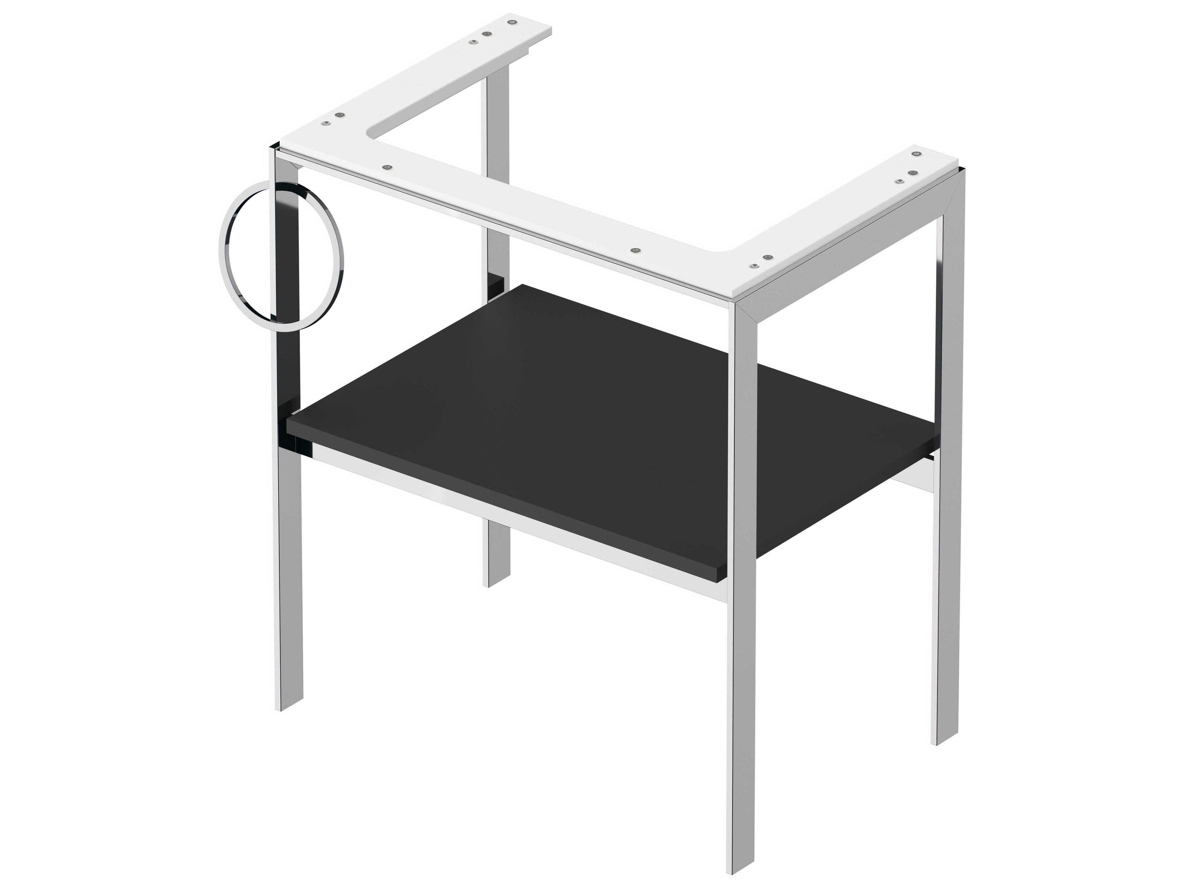 Duravit White Tulip 27'' Black Metal Console Vanity Unit - Left Side Towel Ring