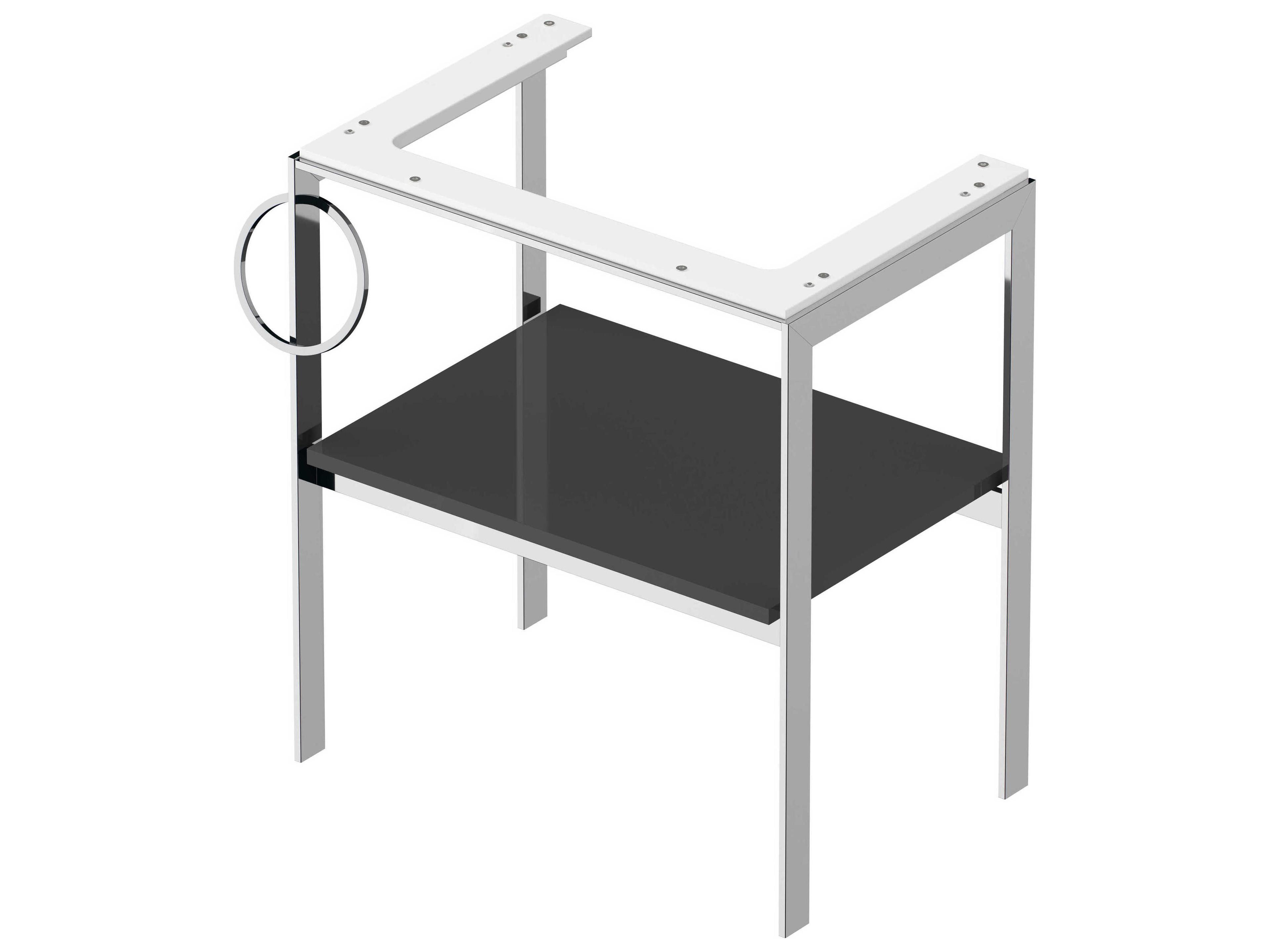 Duravit White Tulip 27'' Graphite High Gloss Console Vanity Unit - Left Side Towel Ring