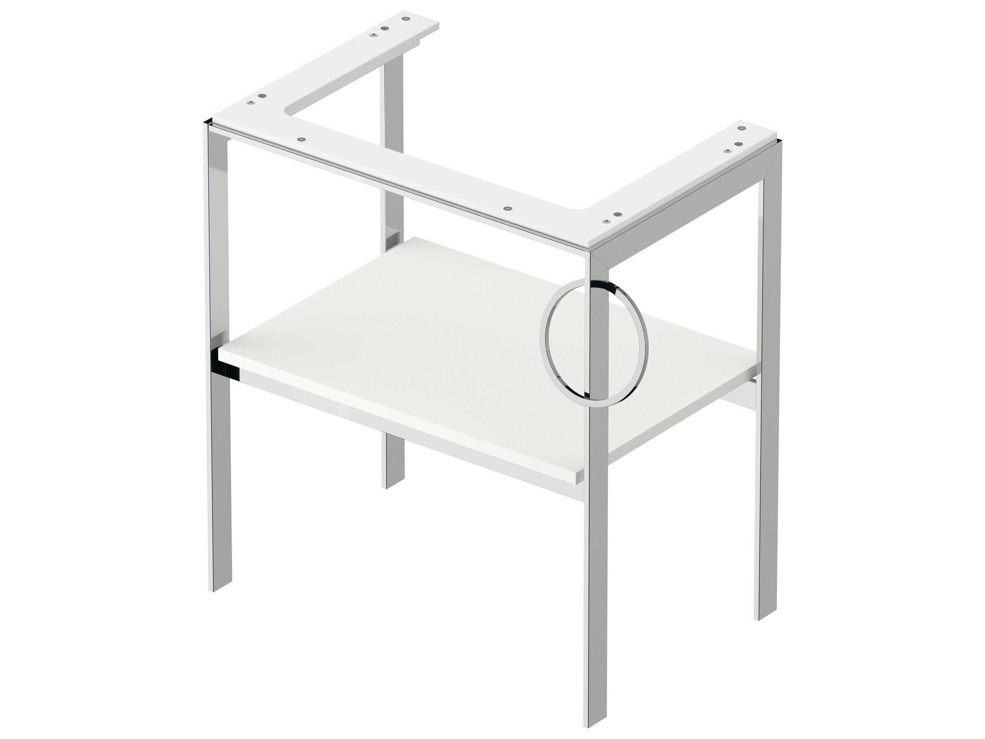 Duravit White Tulip 27'' White Satin Matt Metal Console Vanity Unit - Right Side Towel Ring