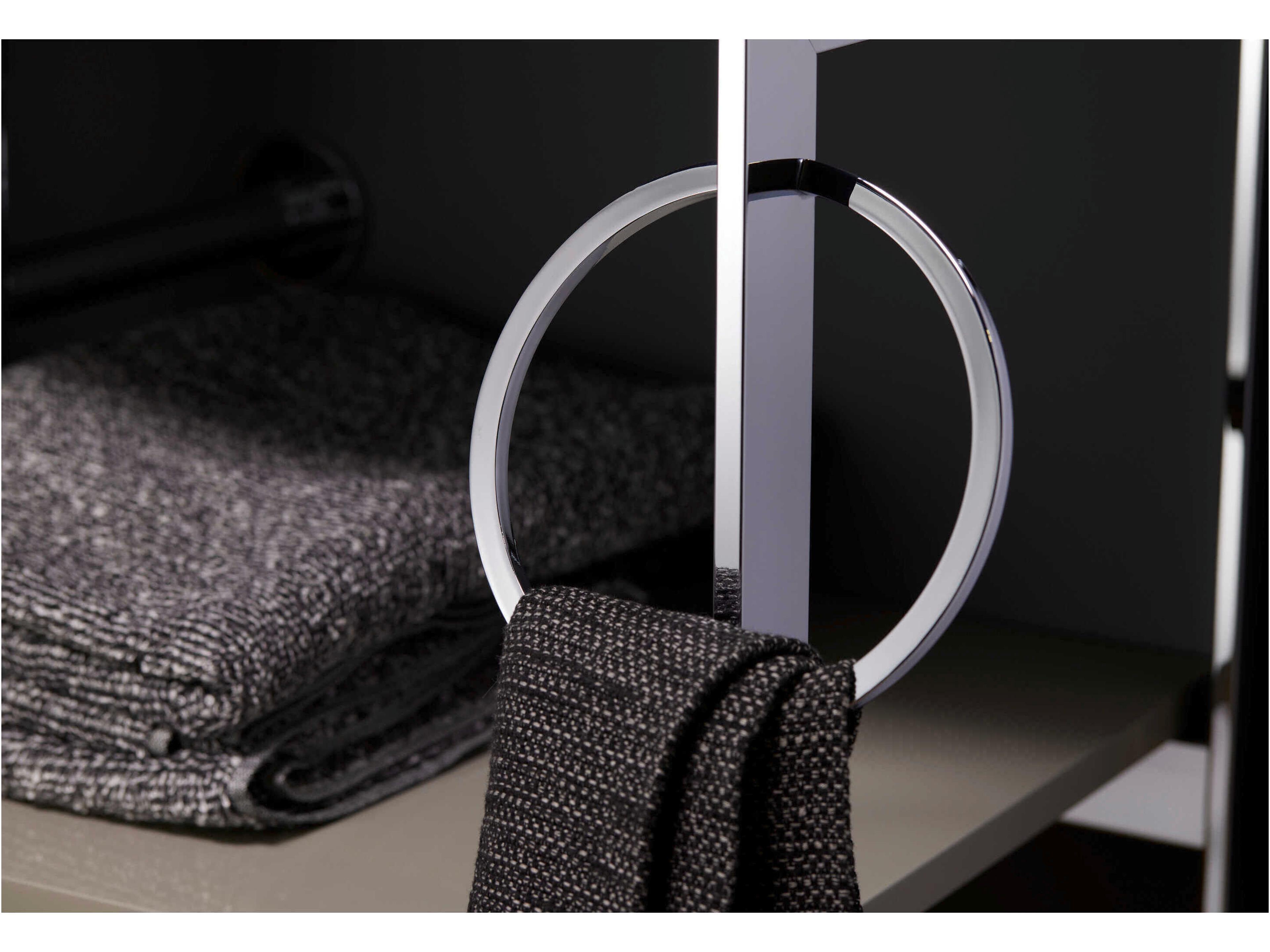 Duravit White Tulip 27'' Black Metal Console Vanity Unit - Right Side Towel Ring