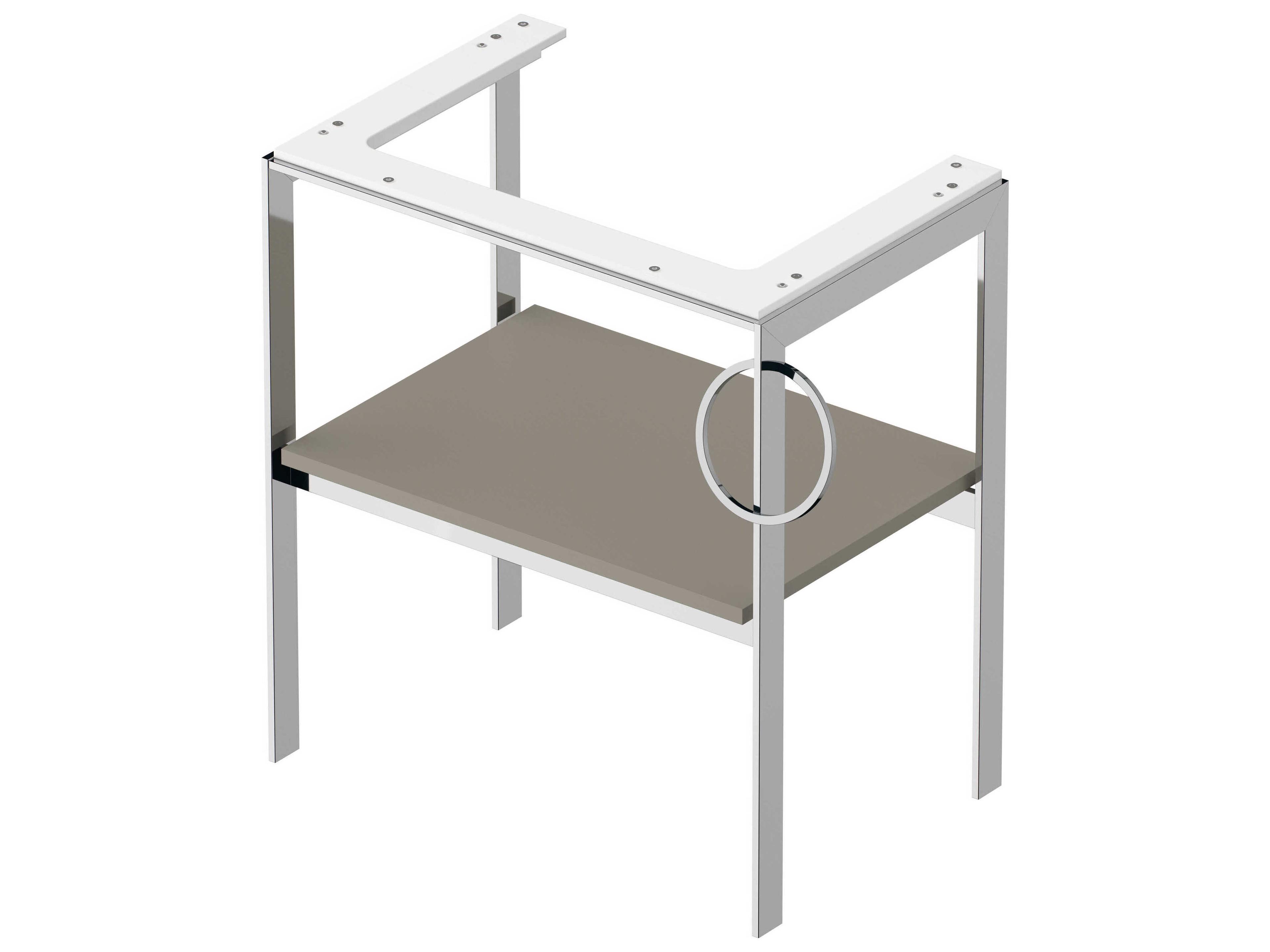 Duravit White Tulip 27'' Stone Gray Satin Matt Metal Console Vanity Unit - Right Side Towel Ring