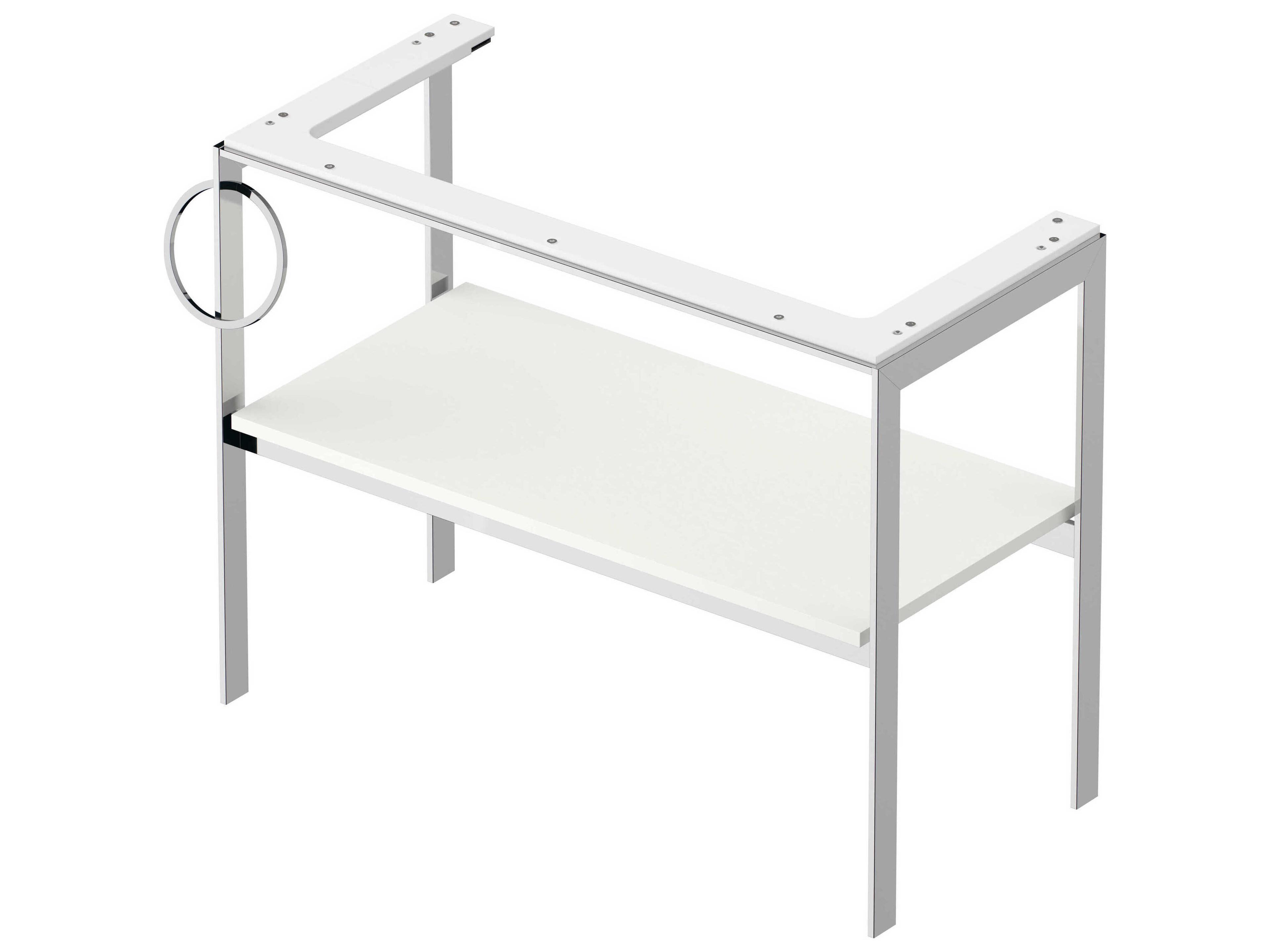 Duravit White Tulip 39'' White Satin Matt Metal Console Vanity Unit - Left Side Towel Ring